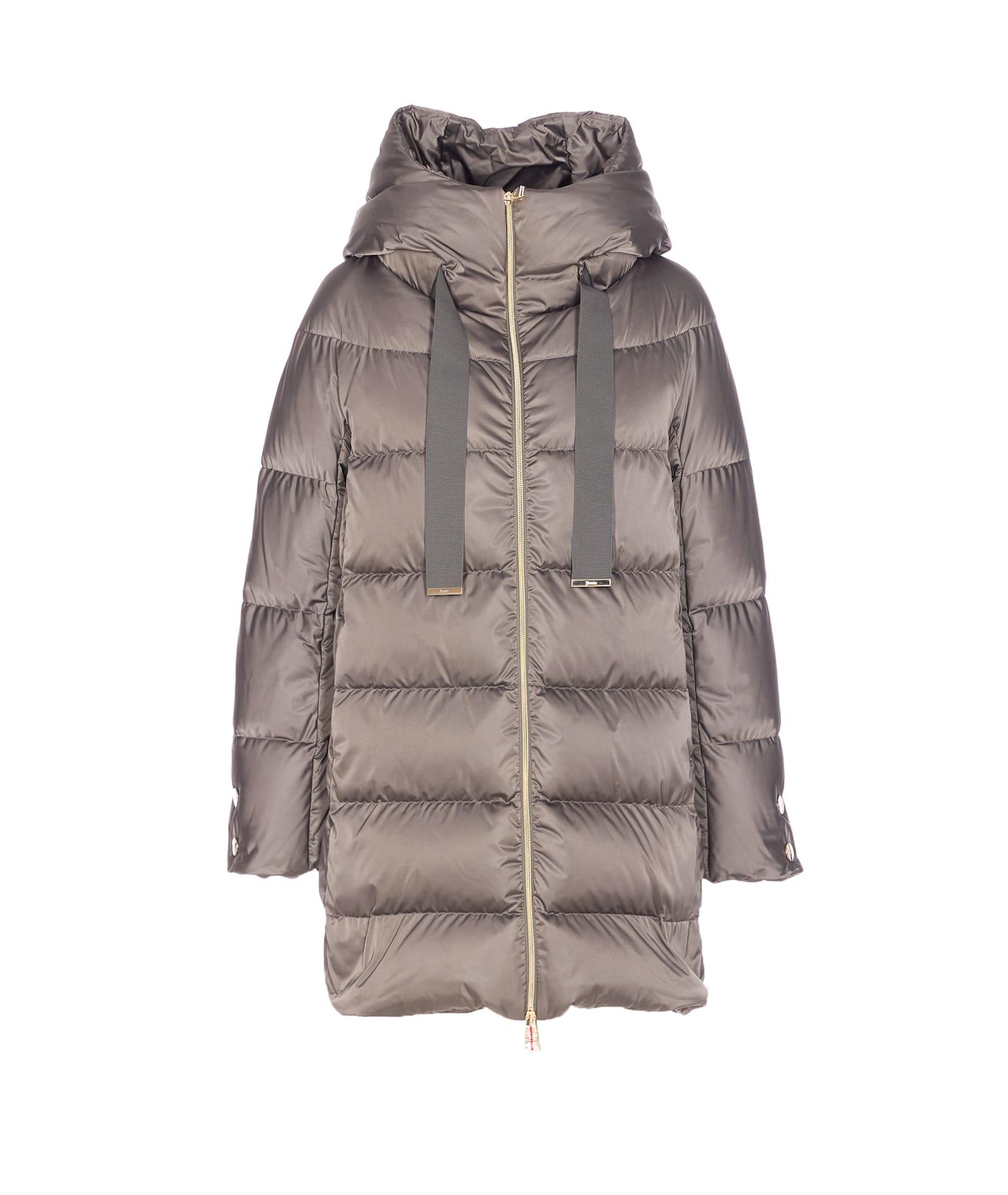 herno a-shape satin down jacket