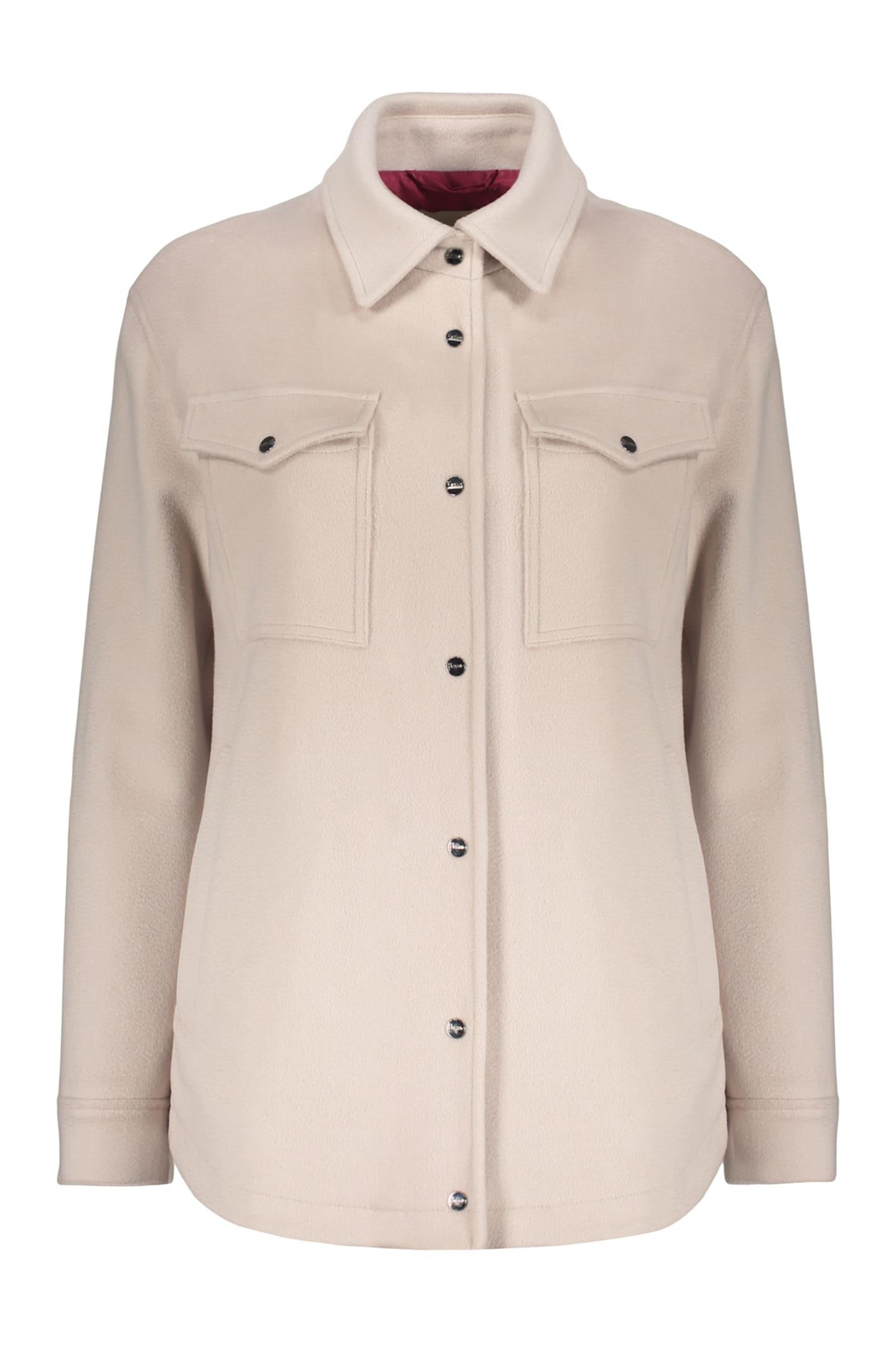 herno beige elegant jacket with classic collar