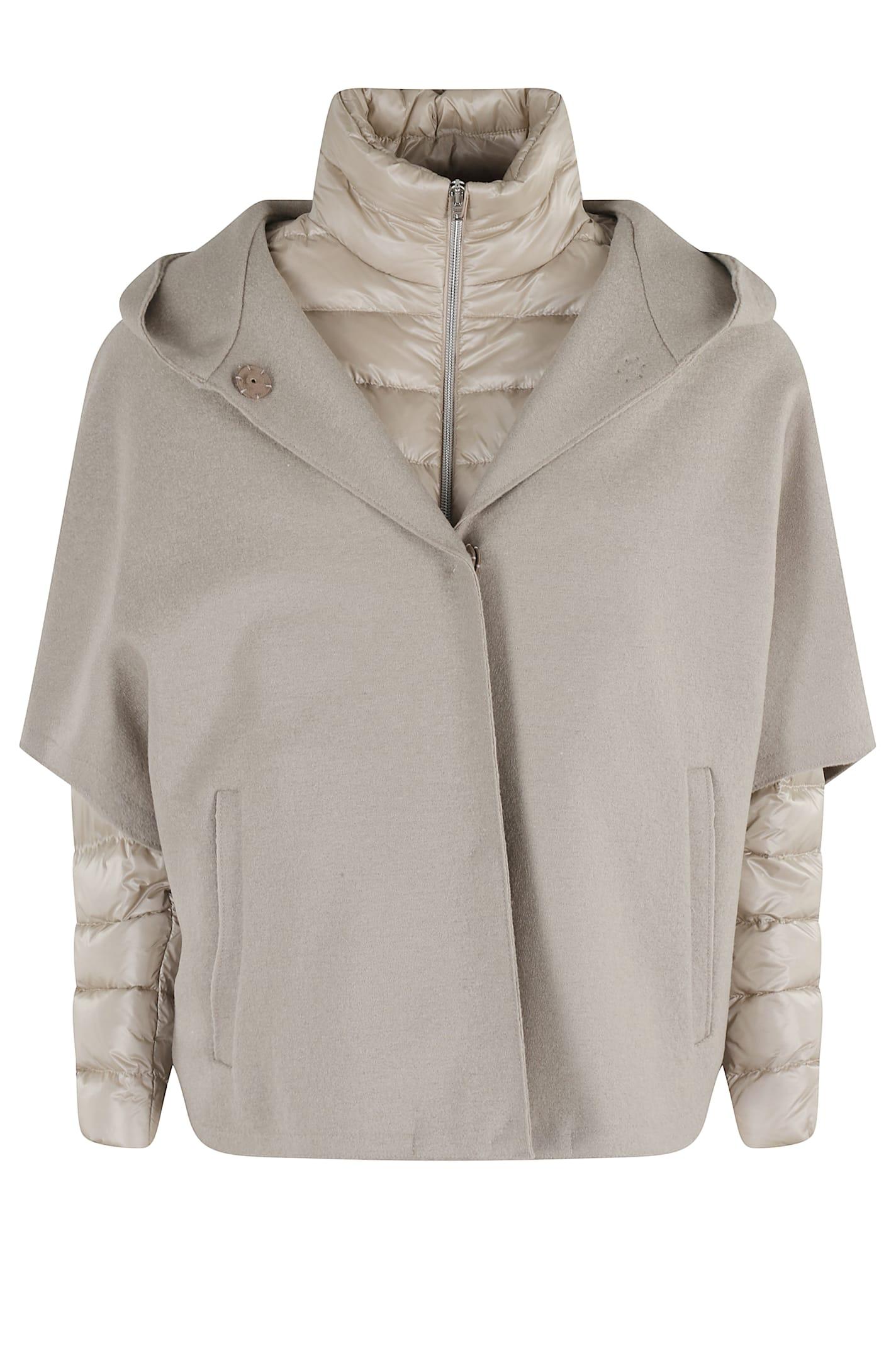 herno beige nylon down jacket