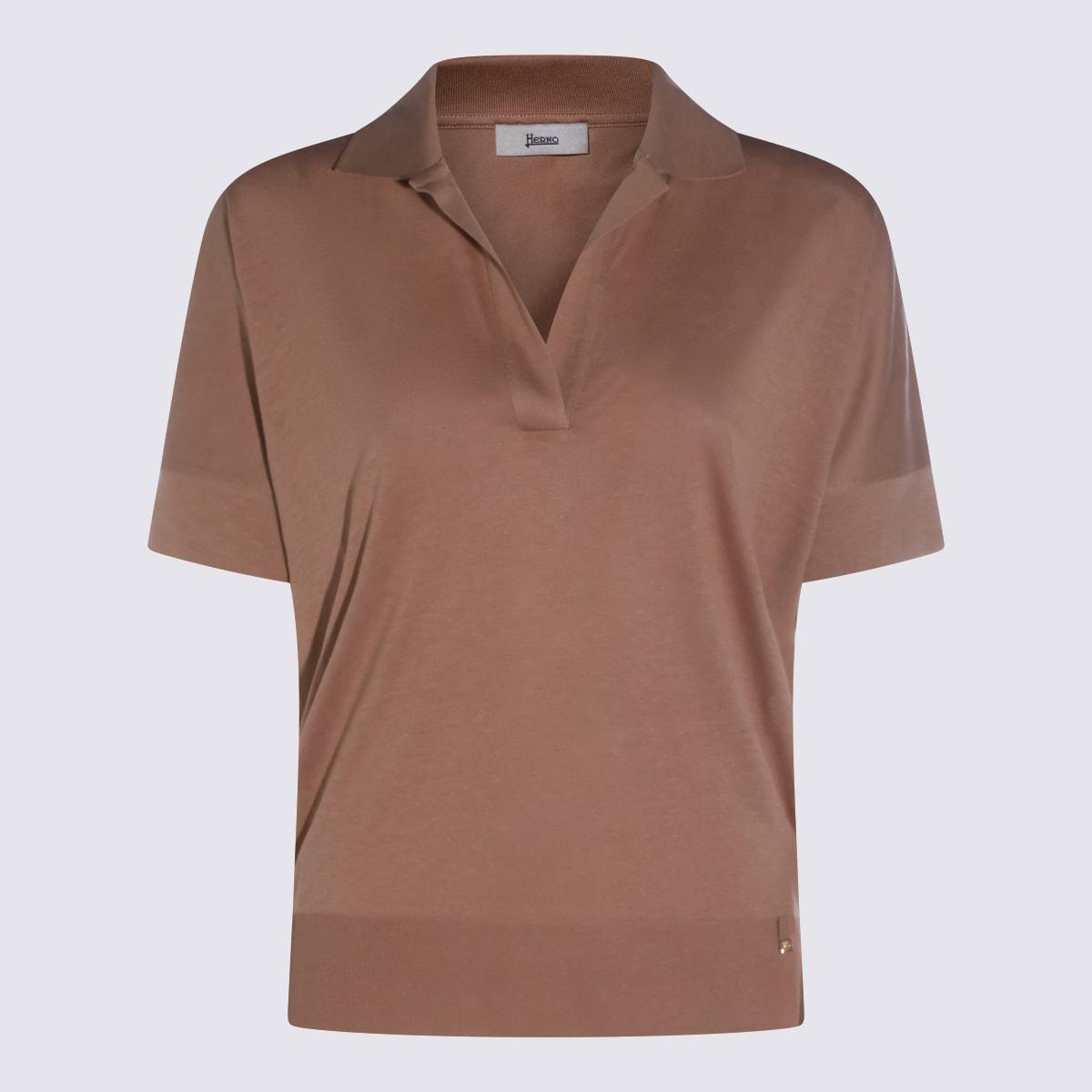 herno beige polo shirt