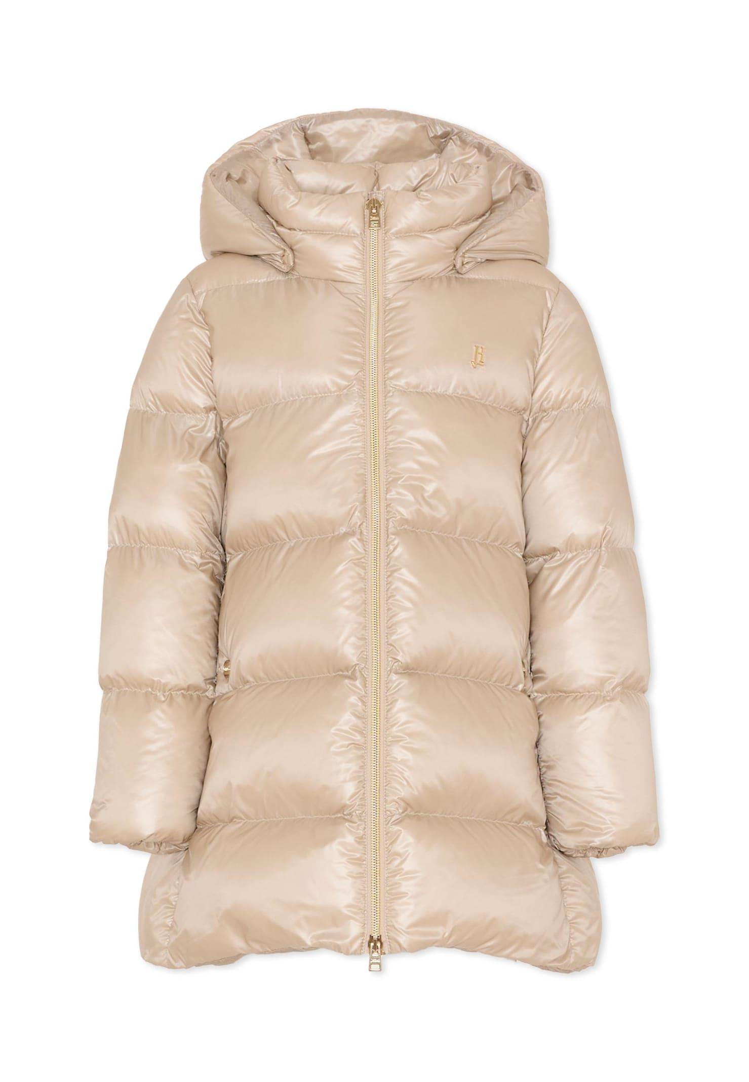 herno beige quilted jacket for girl