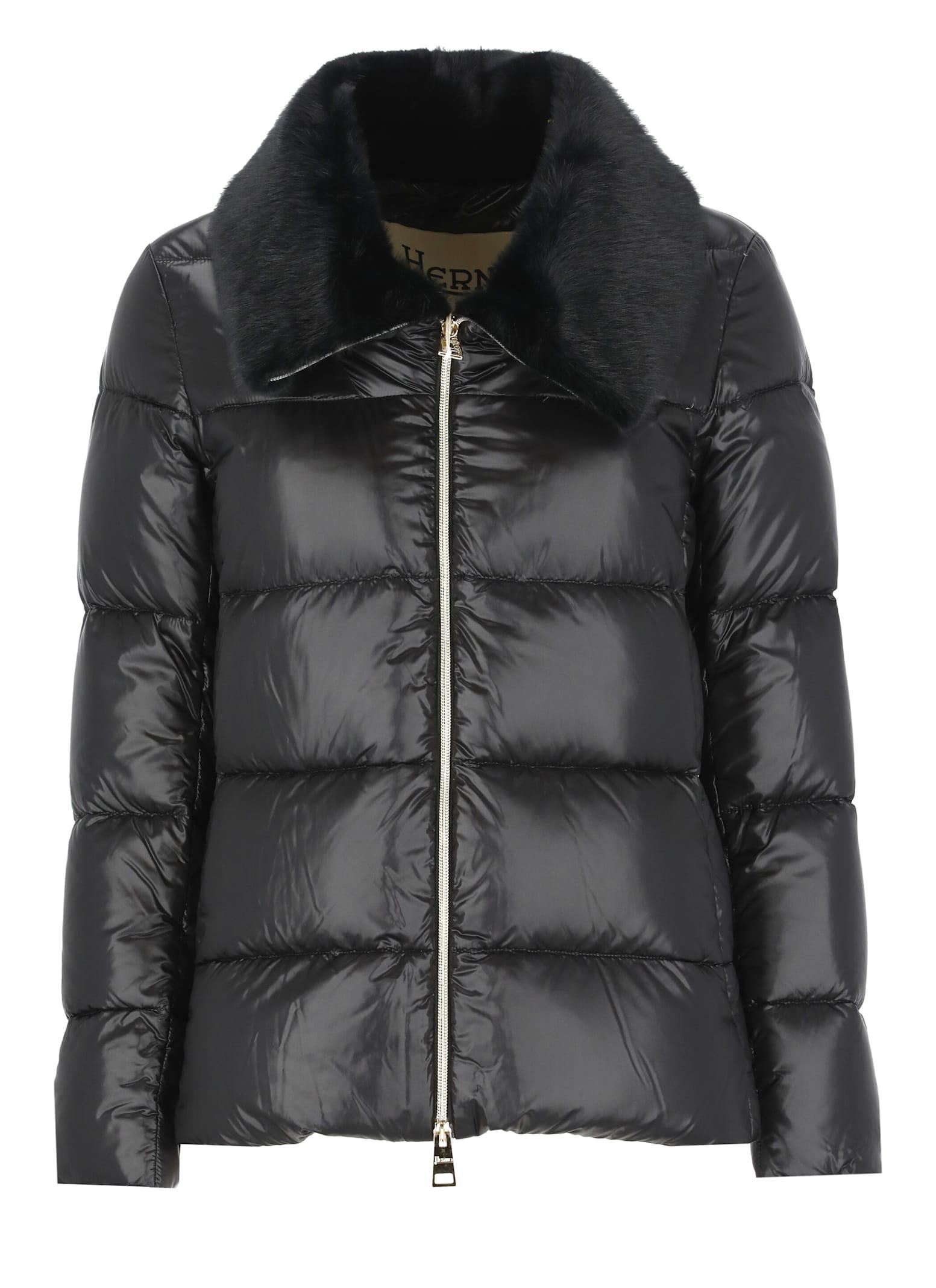 herno black nylon jacket