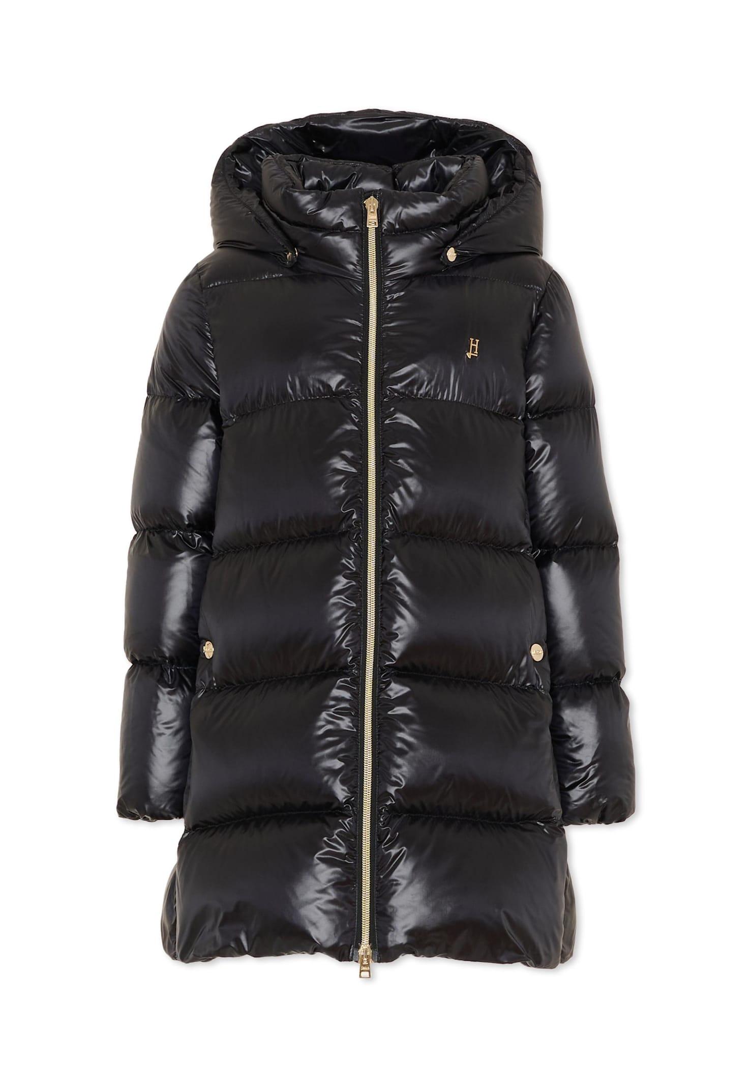 herno black quilted jacket for girl