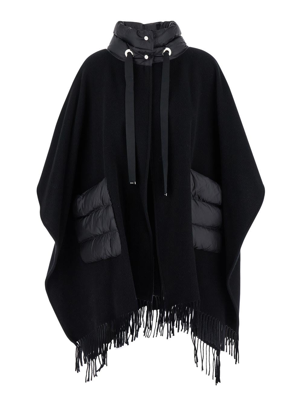 herno black wool capes