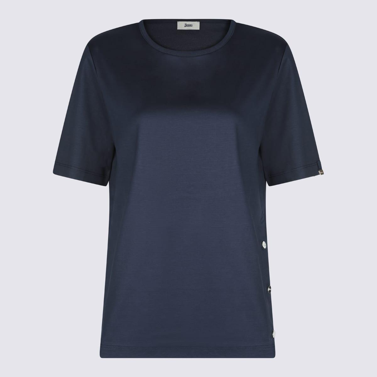 herno blue cotton t-shirt