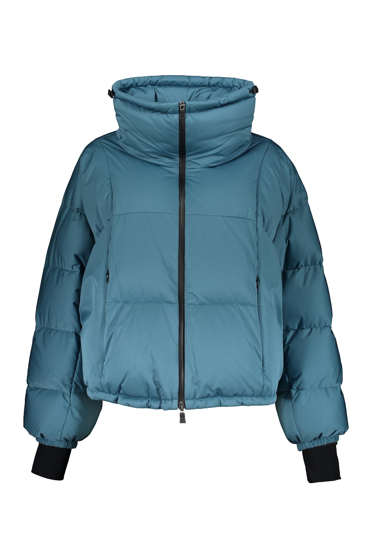 herno blue down jacket with elegant hood