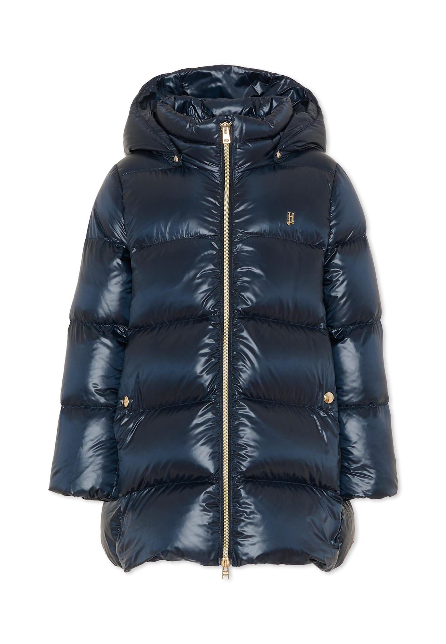 herno blue quilted jacket for girl