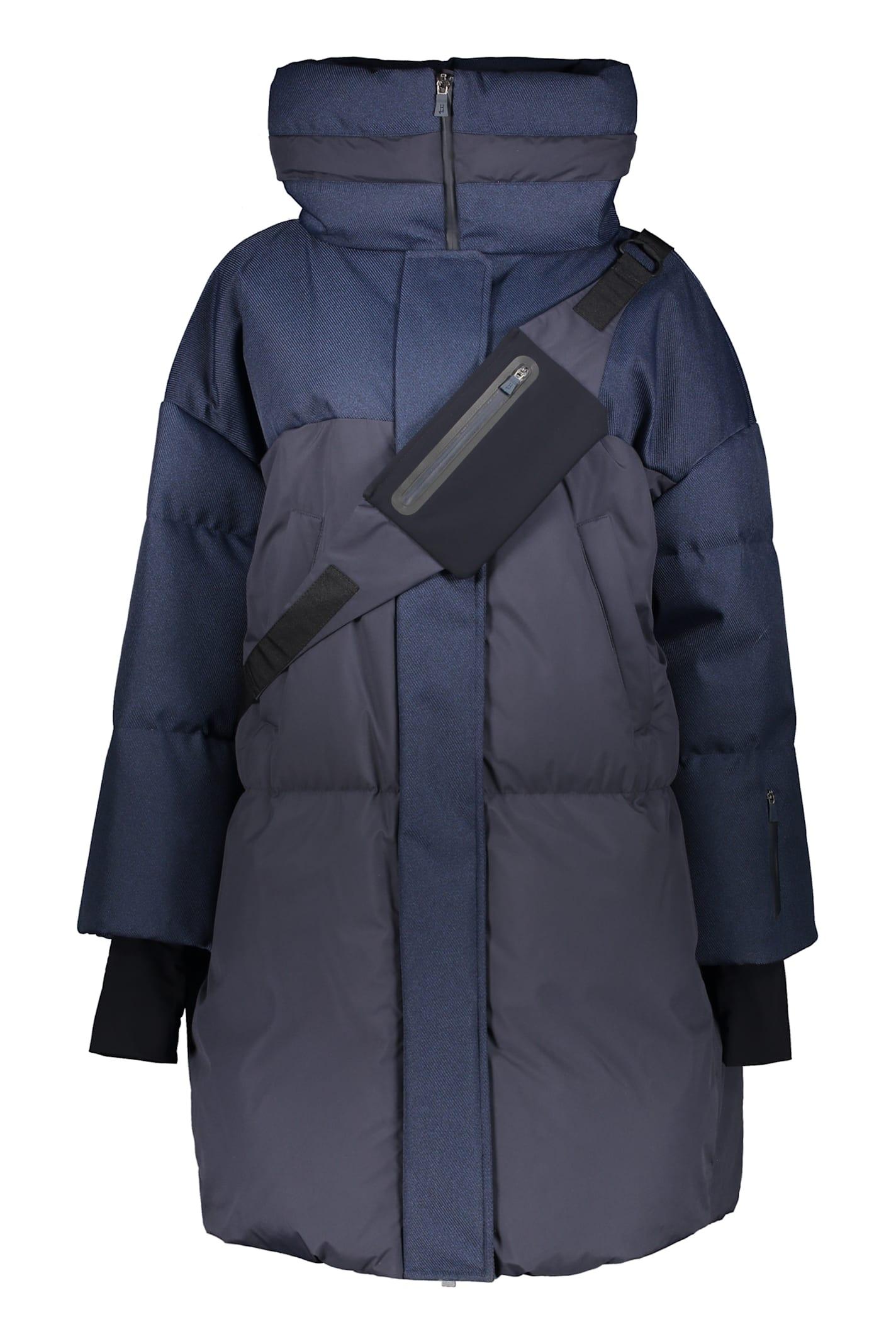 herno blue winter jacket with waterproof hood