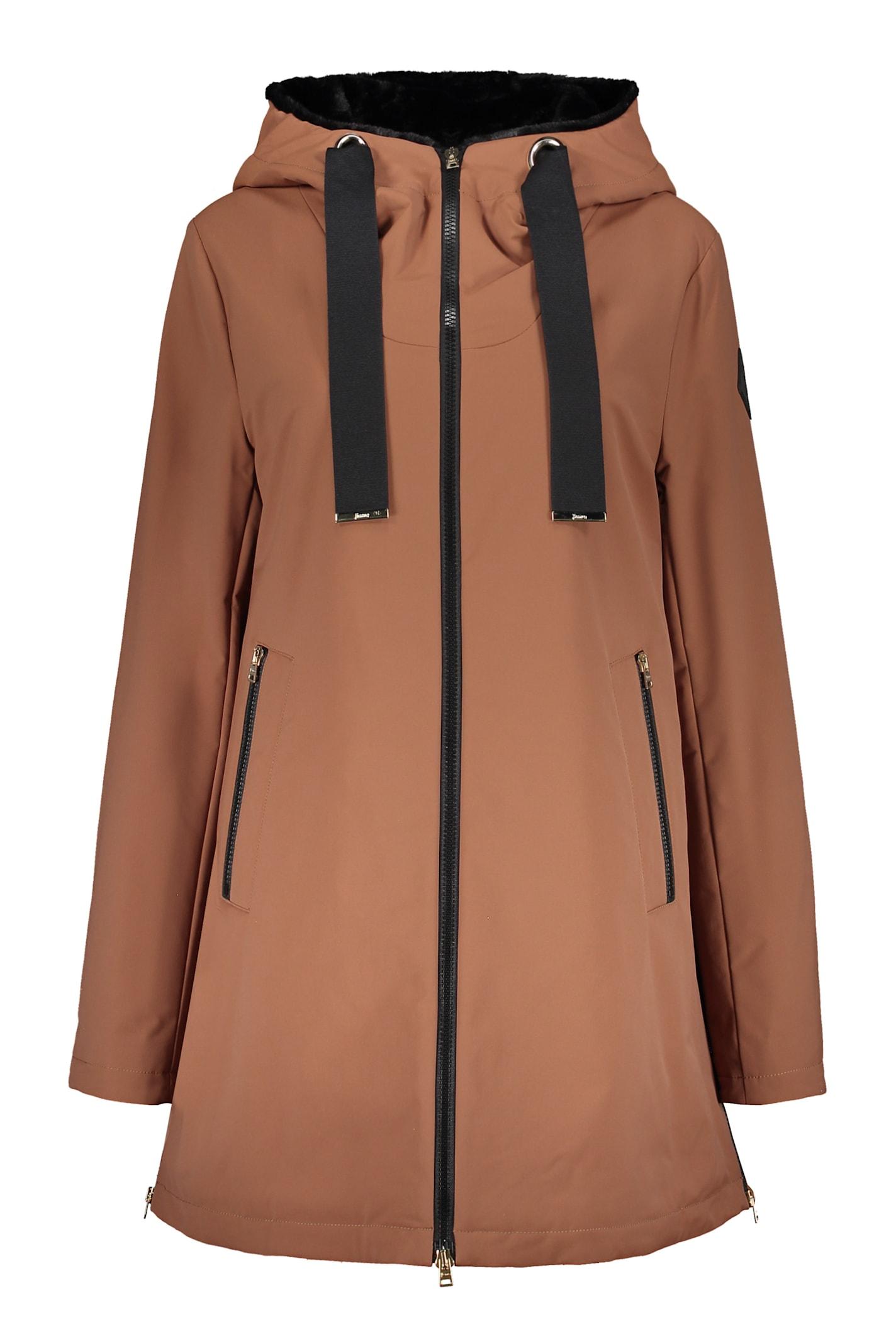 herno brown jacket with hood