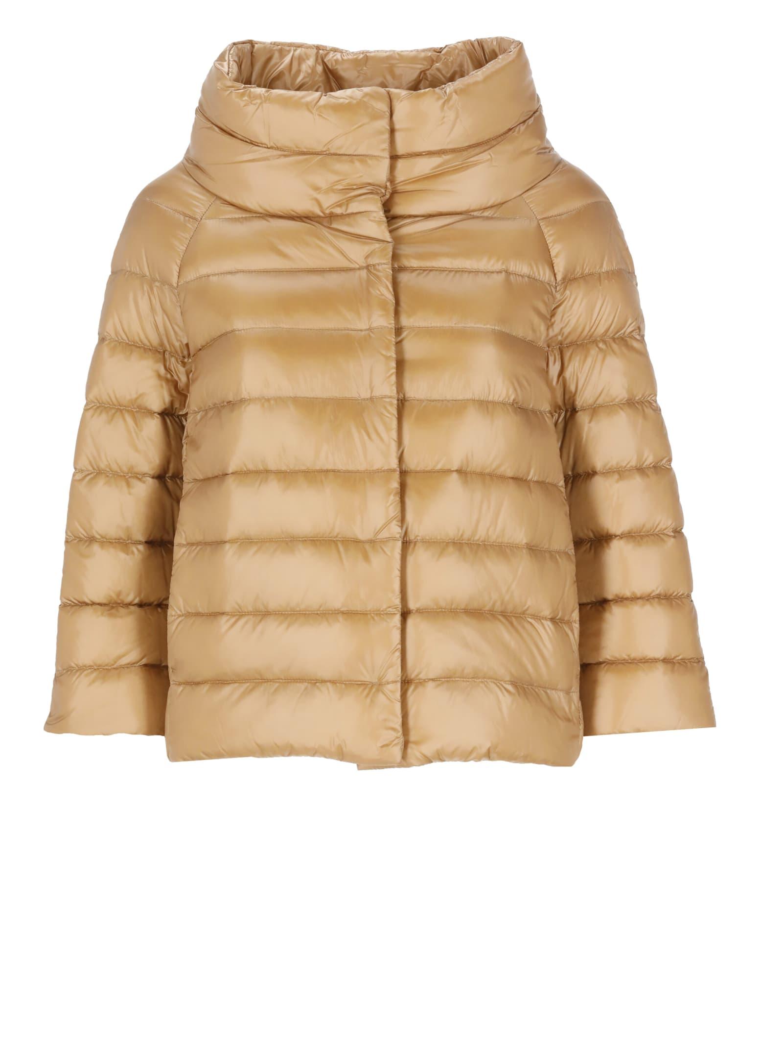 herno camel nylon down jacket