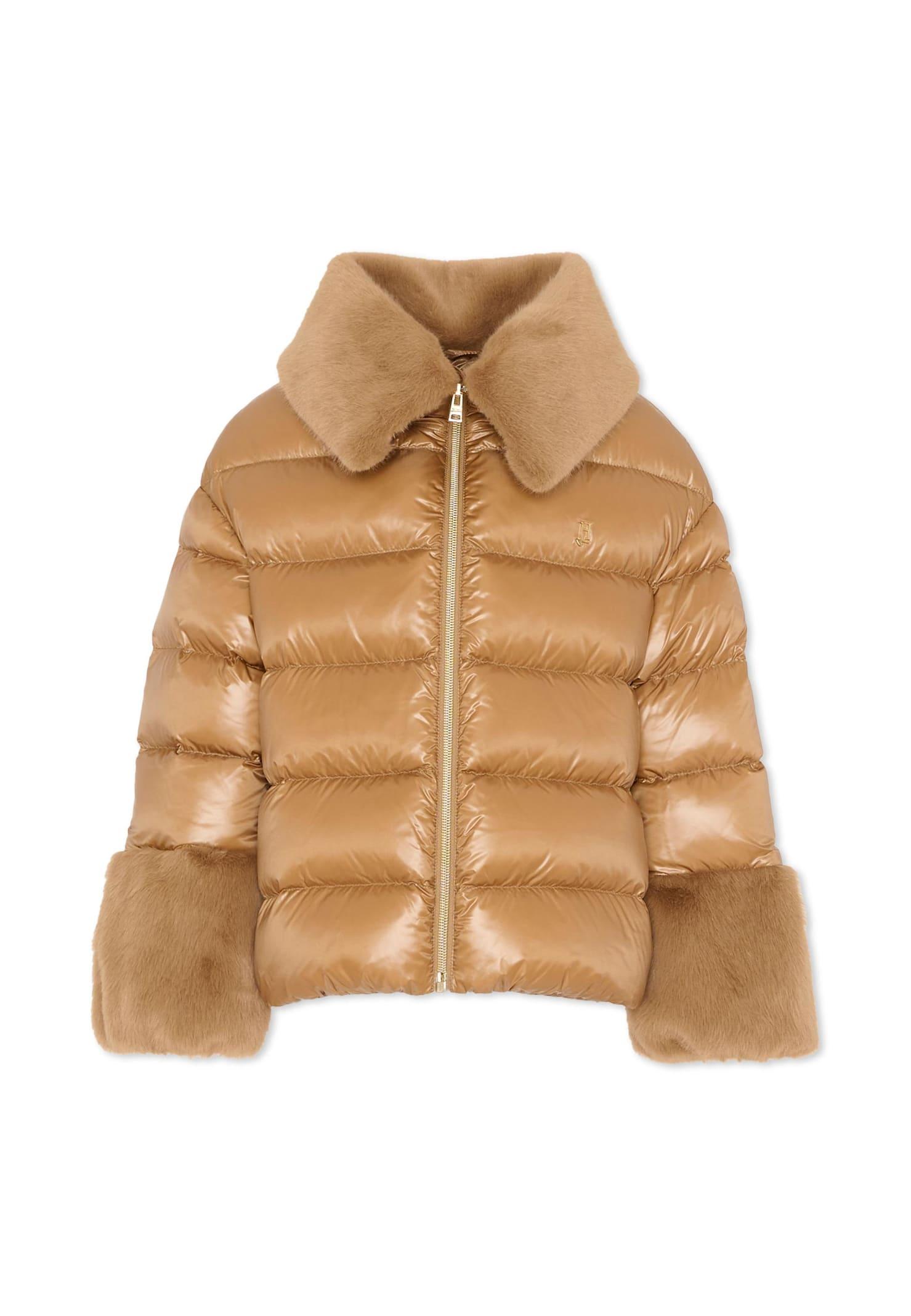 herno camel padded jacket for girl