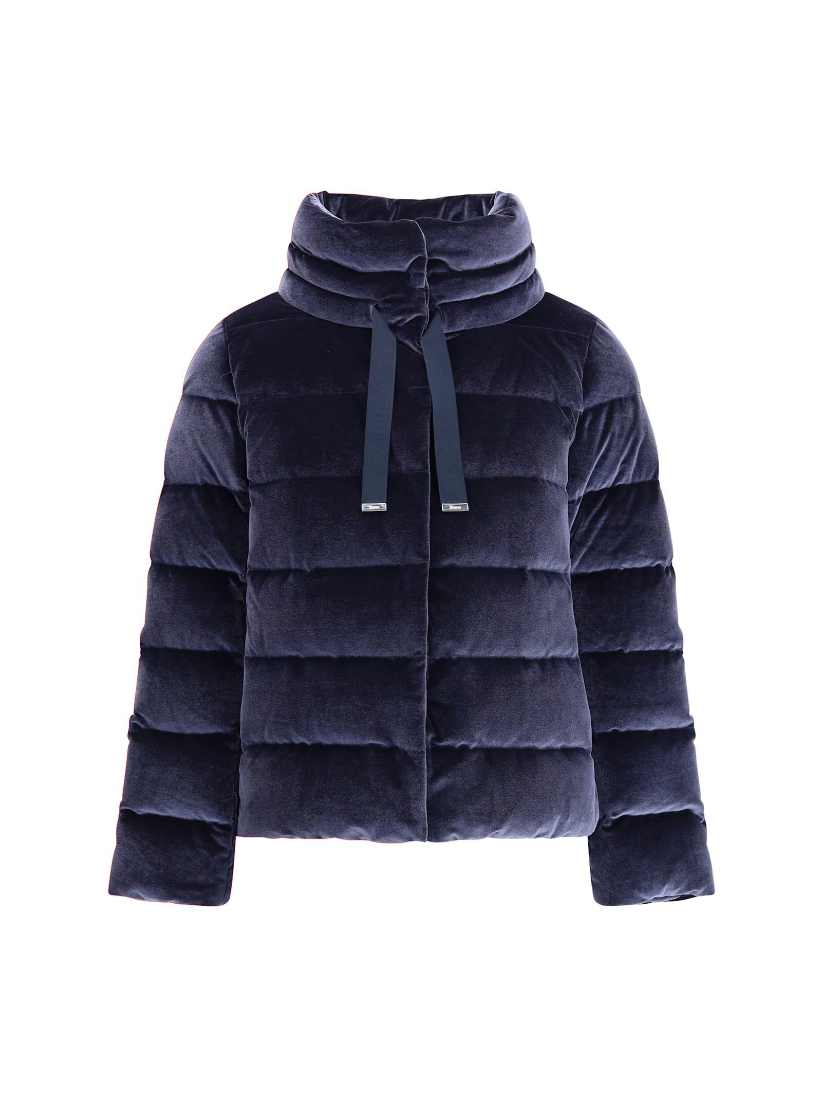 herno cotton chenille-effect down jacket