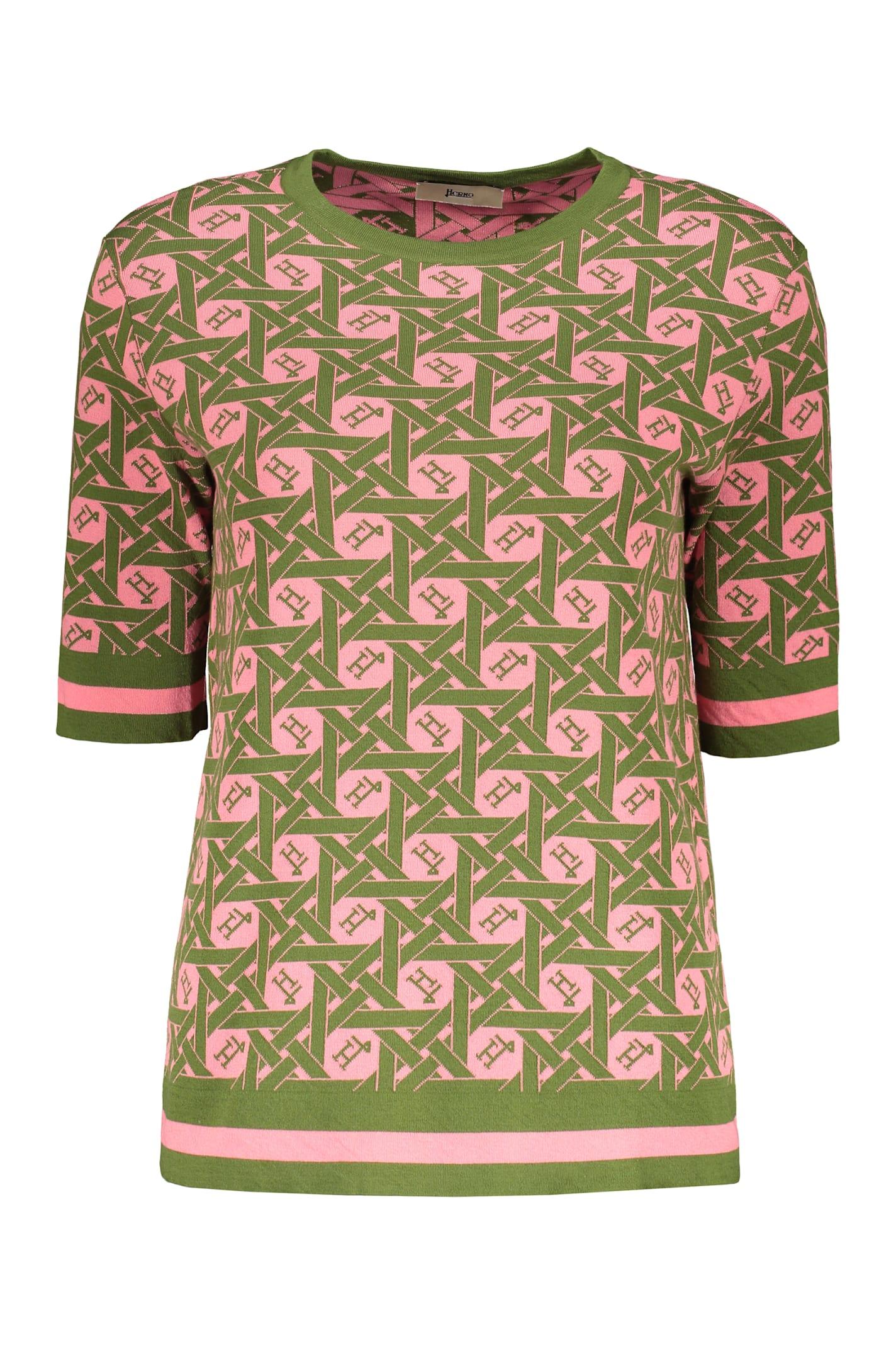 herno cotton crew neck sweater