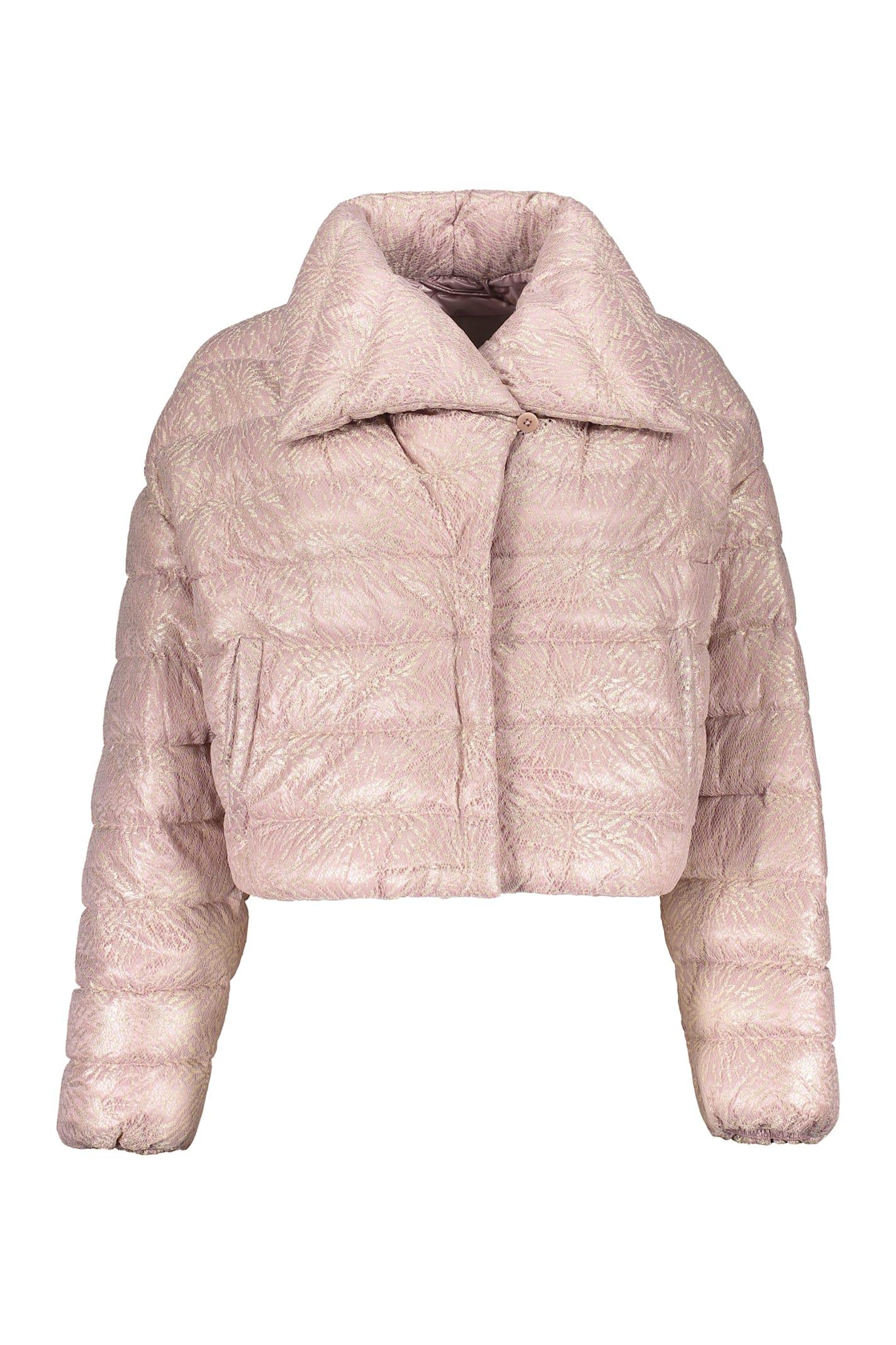 herno cropped padded jacket pink
