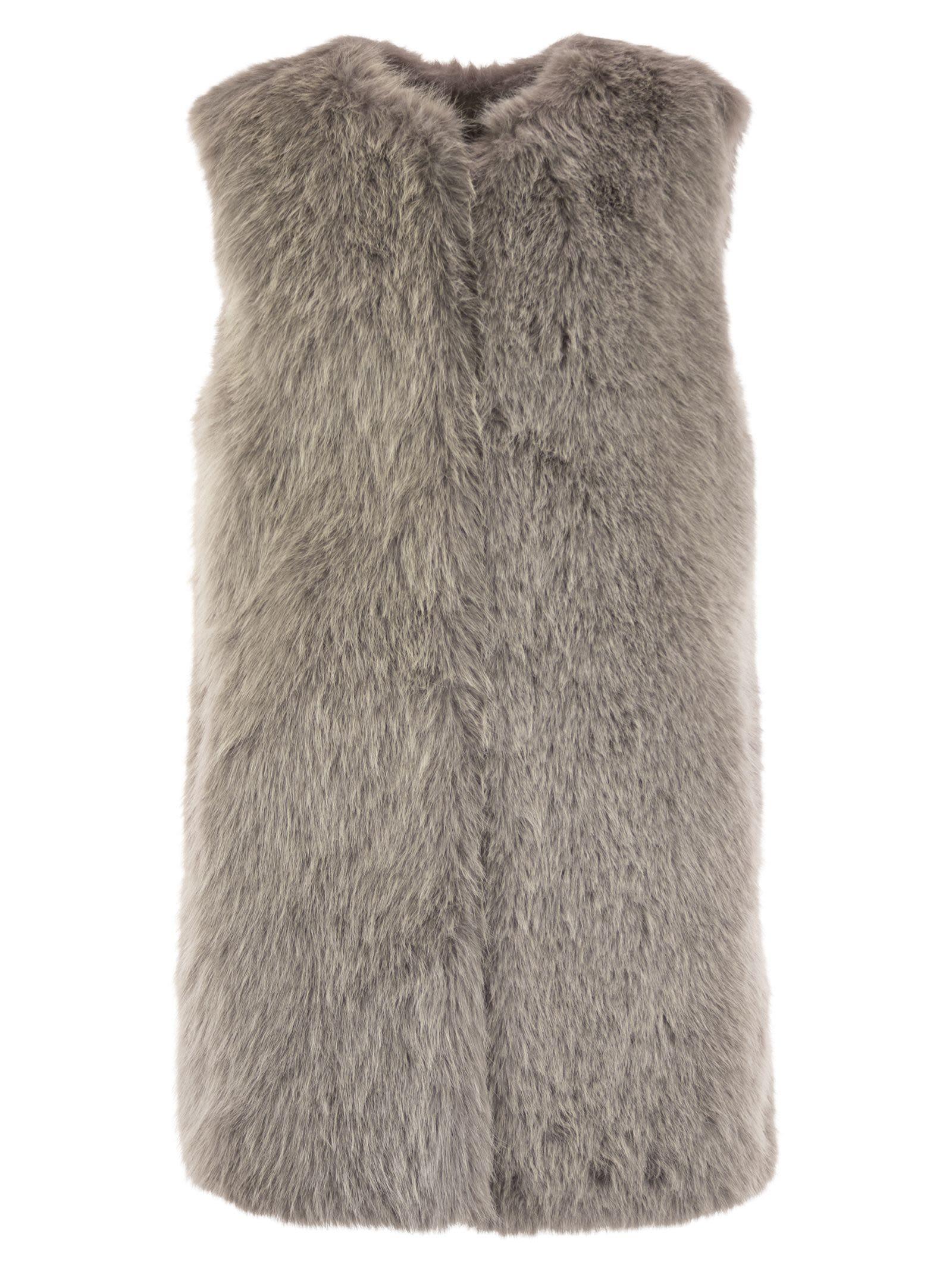 herno cruelty-free fur sleeve coat