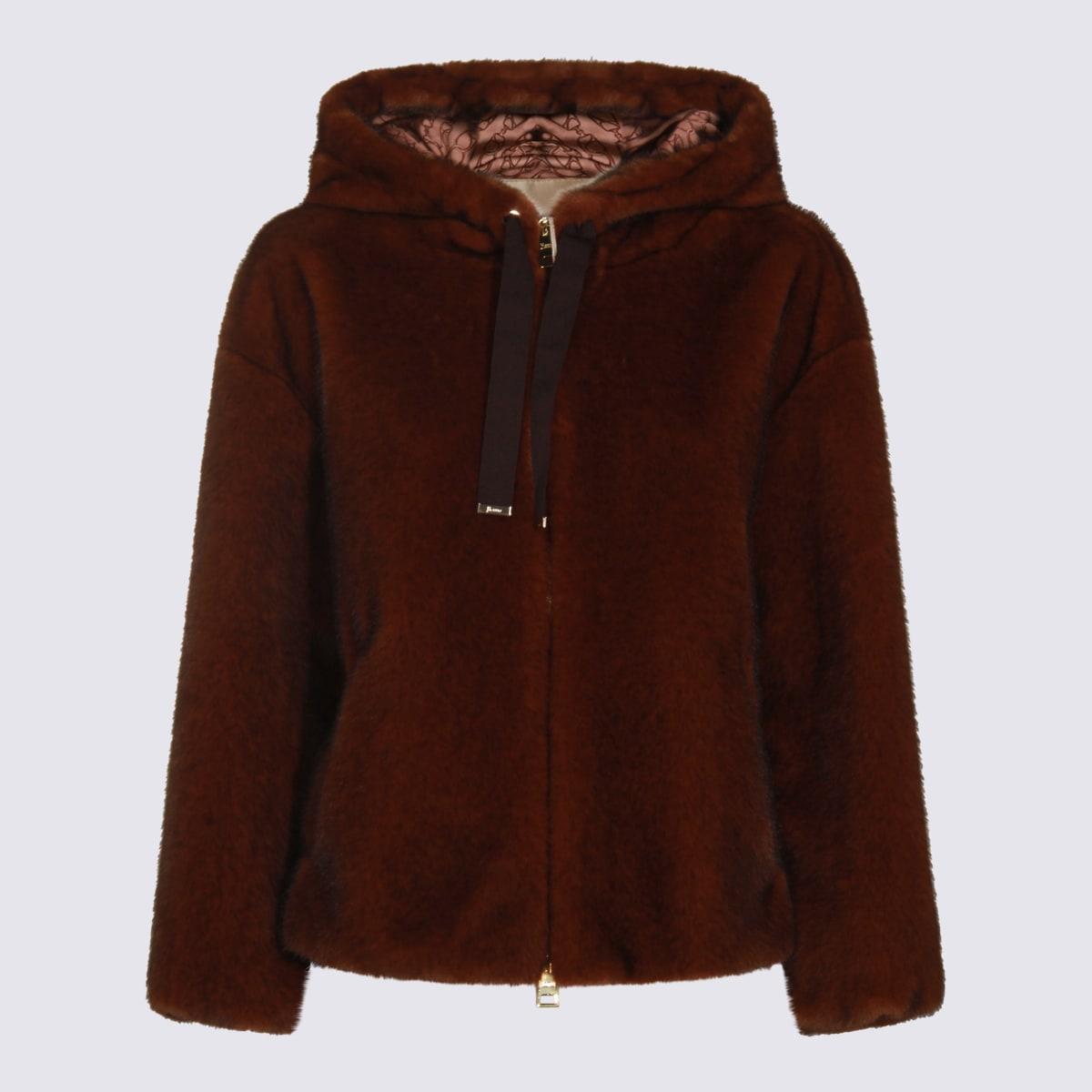 herno dark brown cotton casual jacket