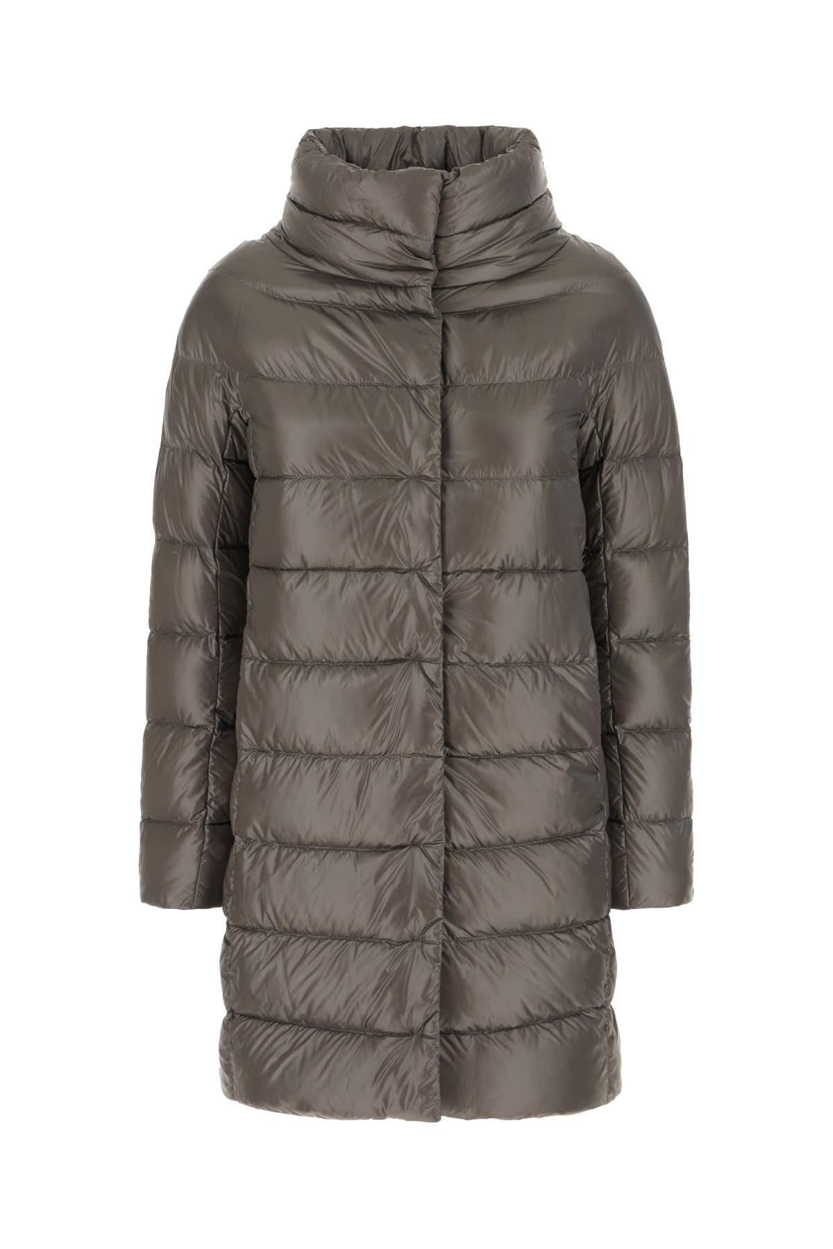 herno dove grey nylon down jacket