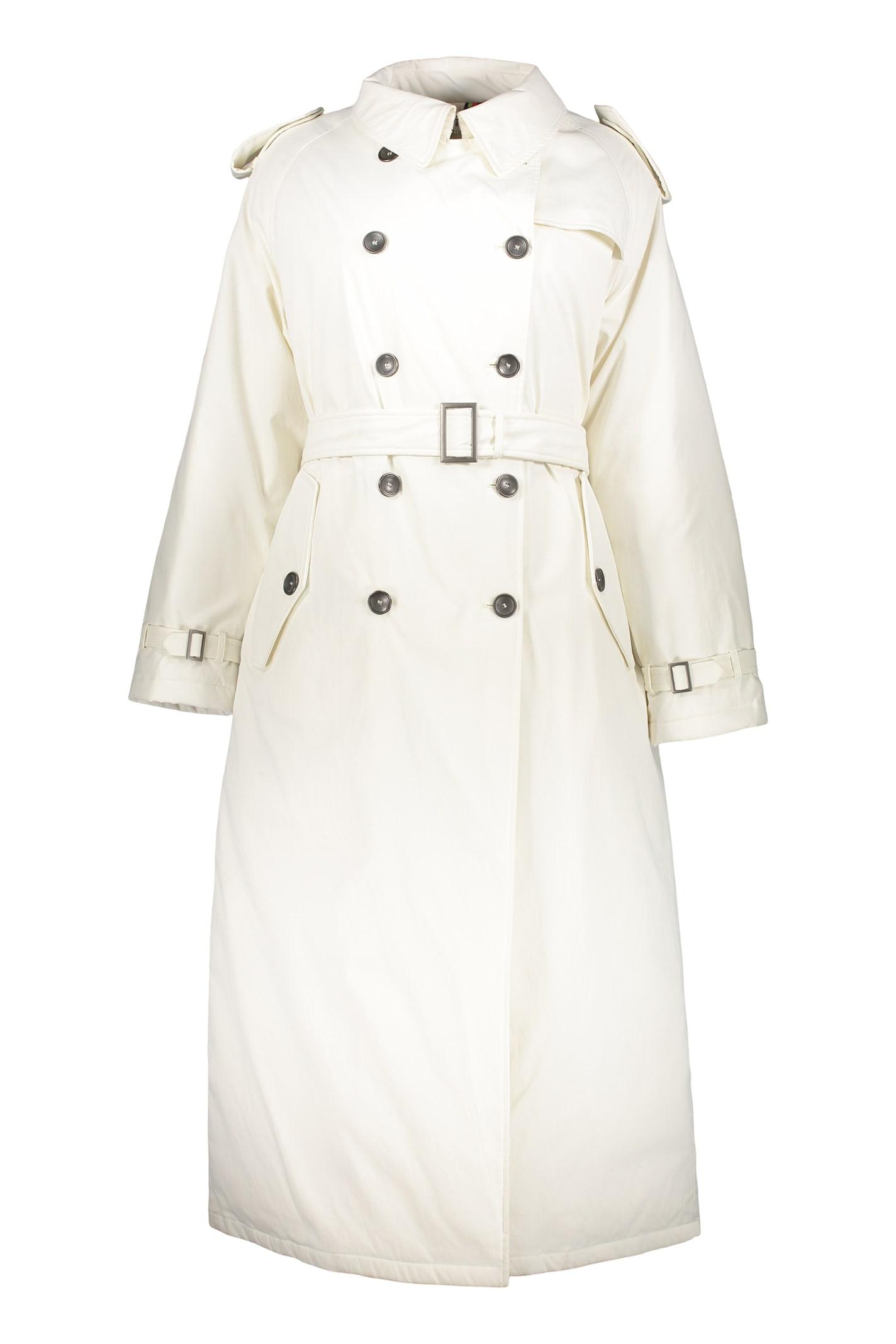 herno elegant light padded trench coat with metal buttons