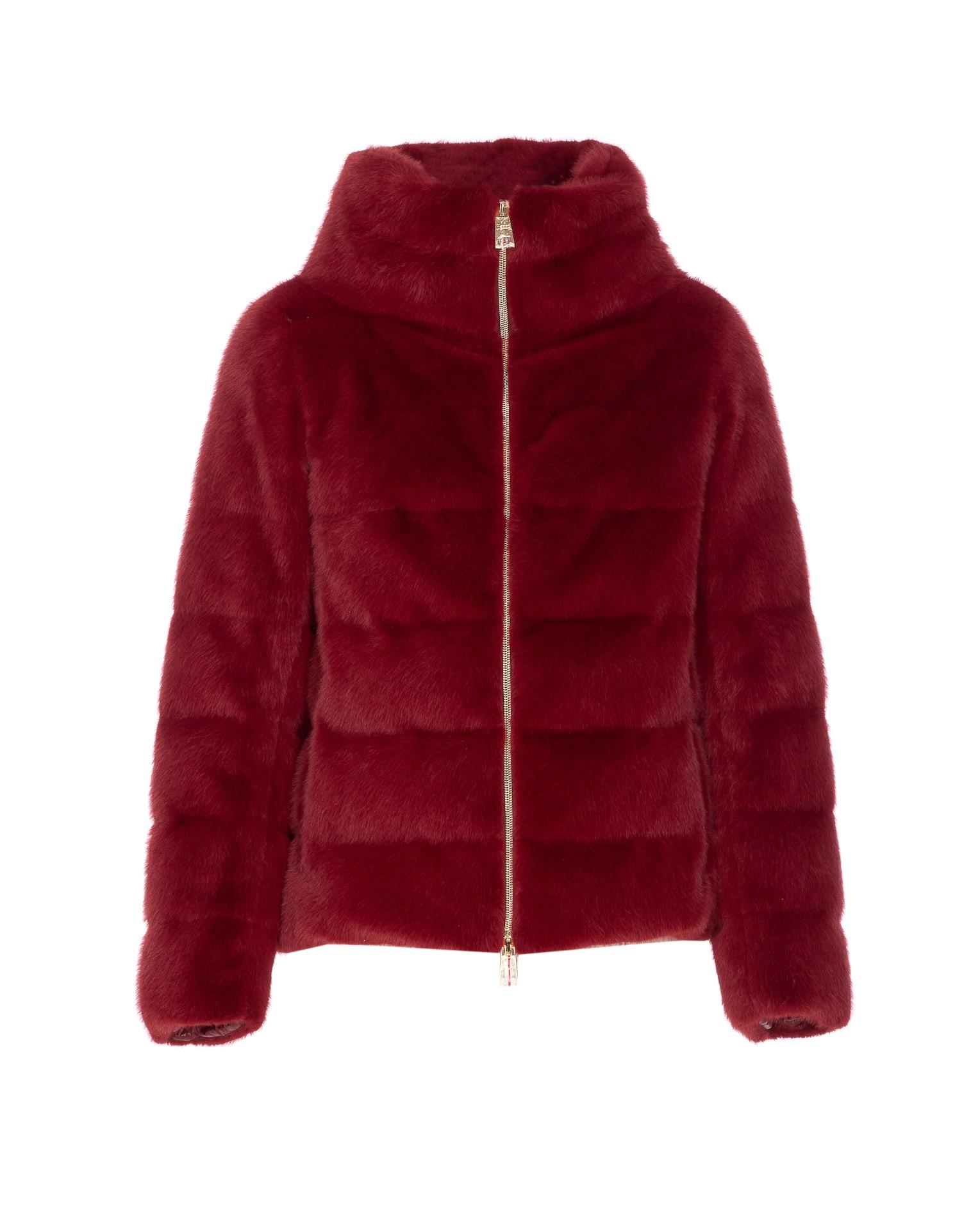 herno faux fur cape down jacket