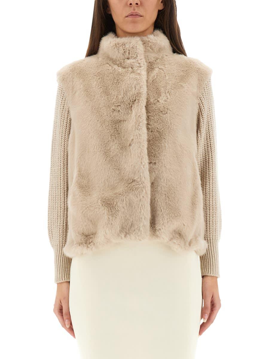 herno faux mink fur resort jacket