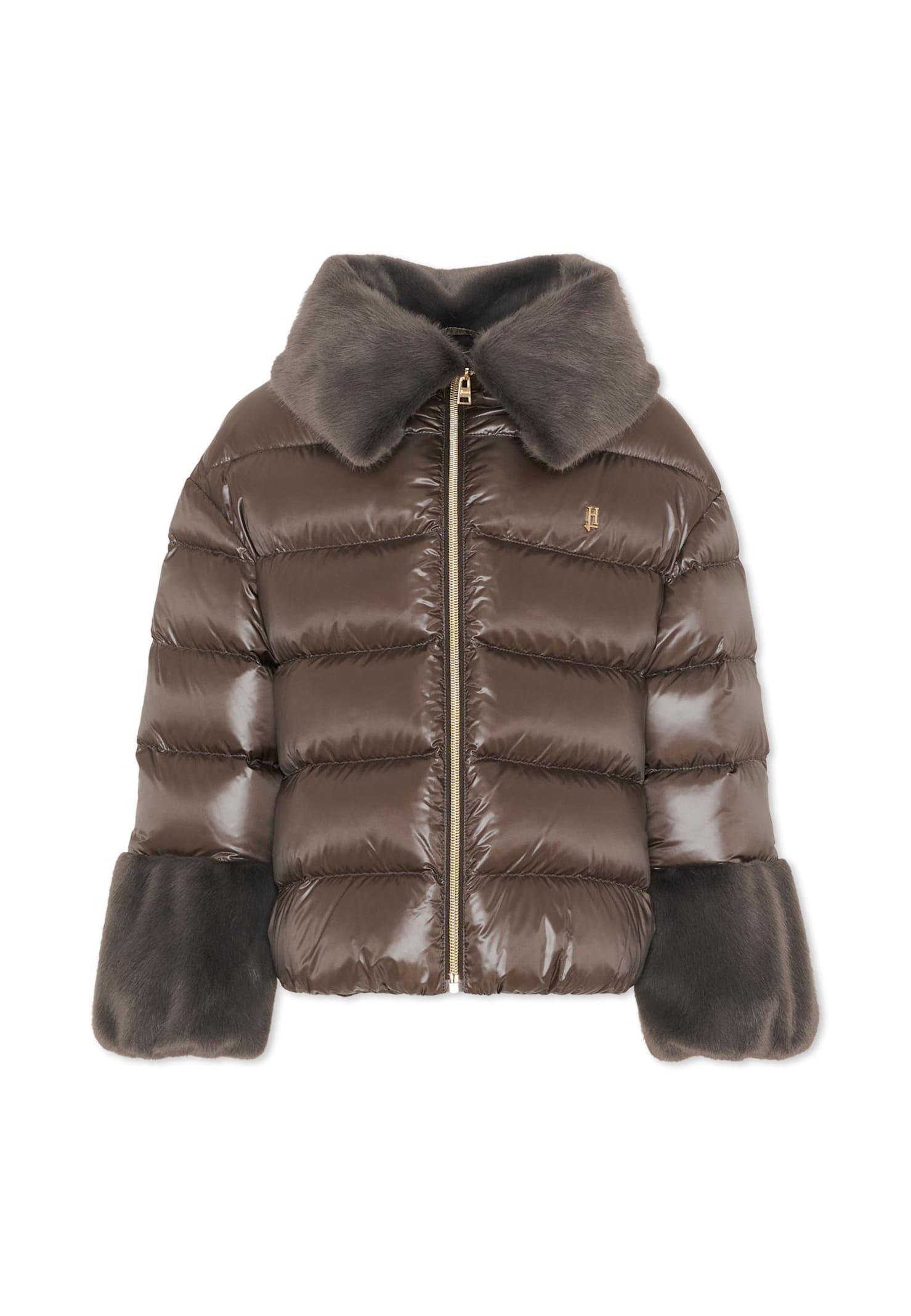 herno grey padded jacket for girl