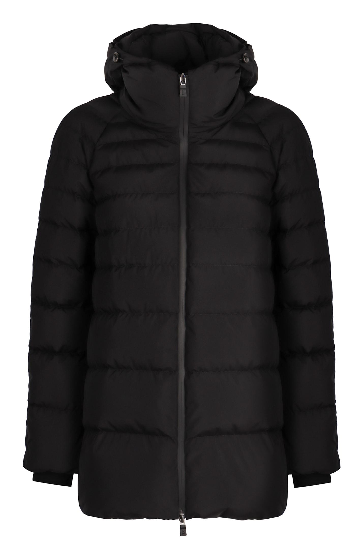 herno hooded full-zip down jacket