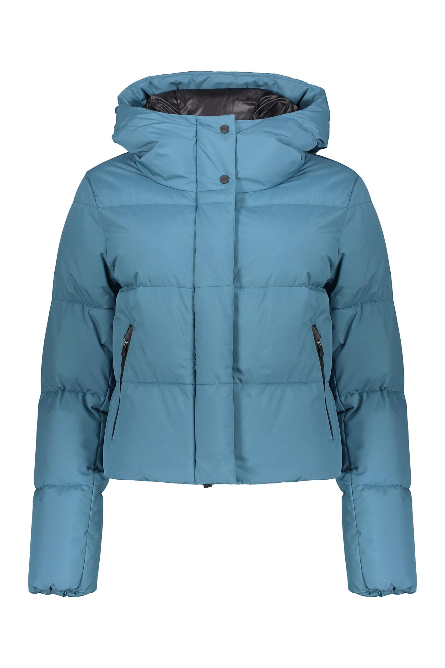 herno hooded short down jacket