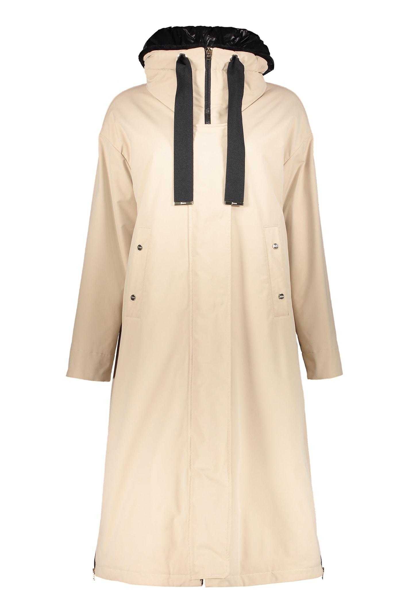 herno jacket made of technical fabric with zip and hood