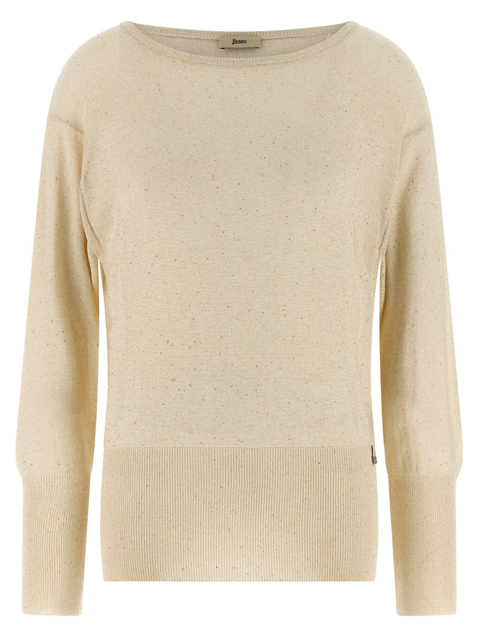 herno lamé and sequin yarn sweater