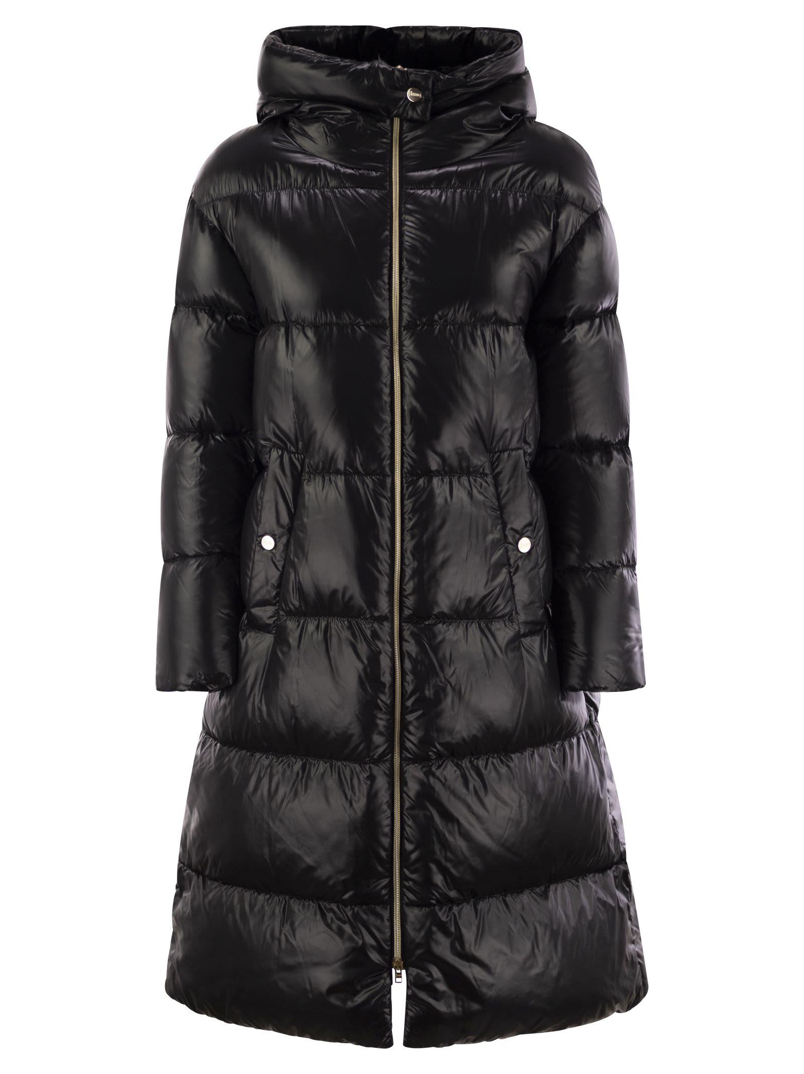 herno long down jacket with hood