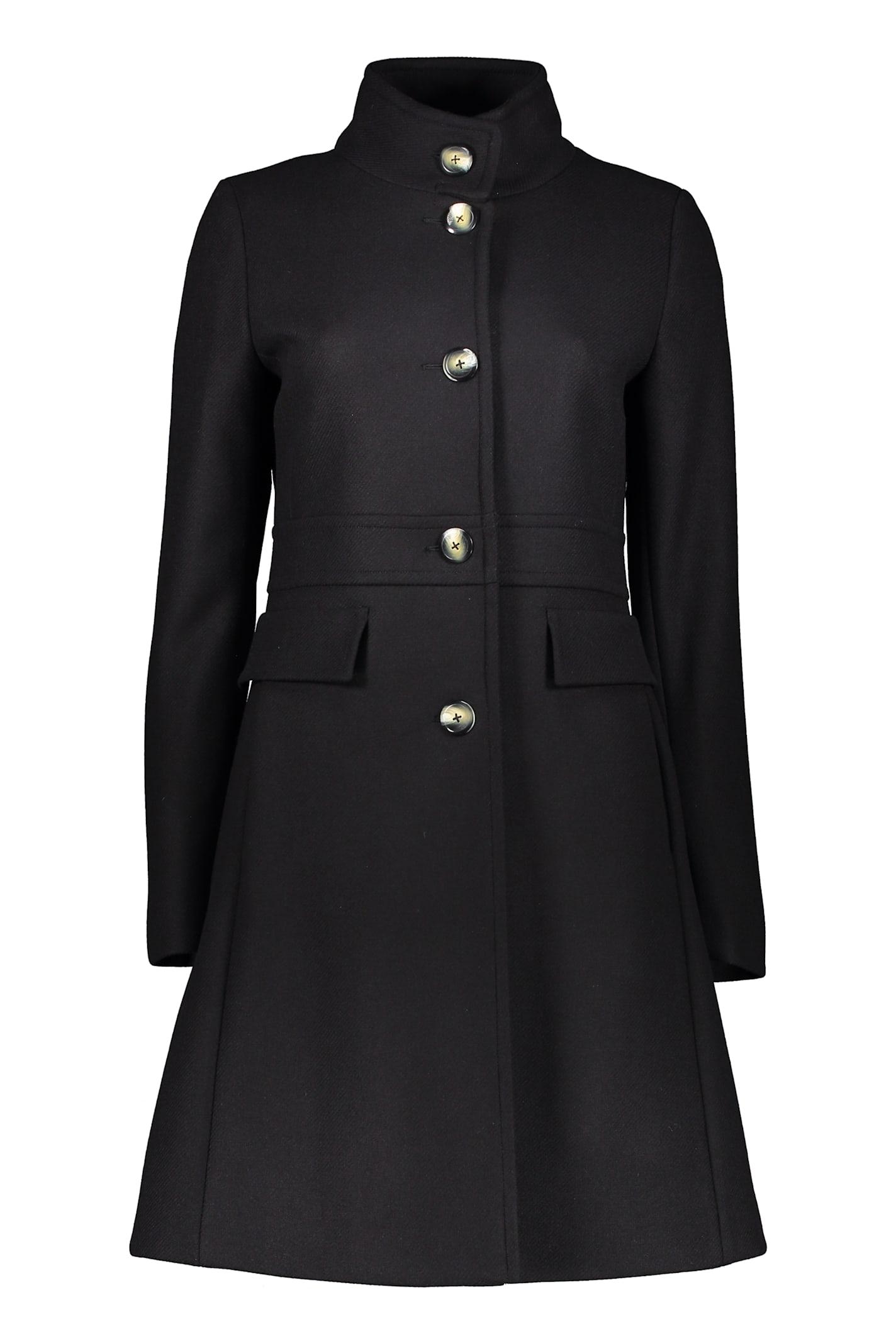 herno long elegant black coat