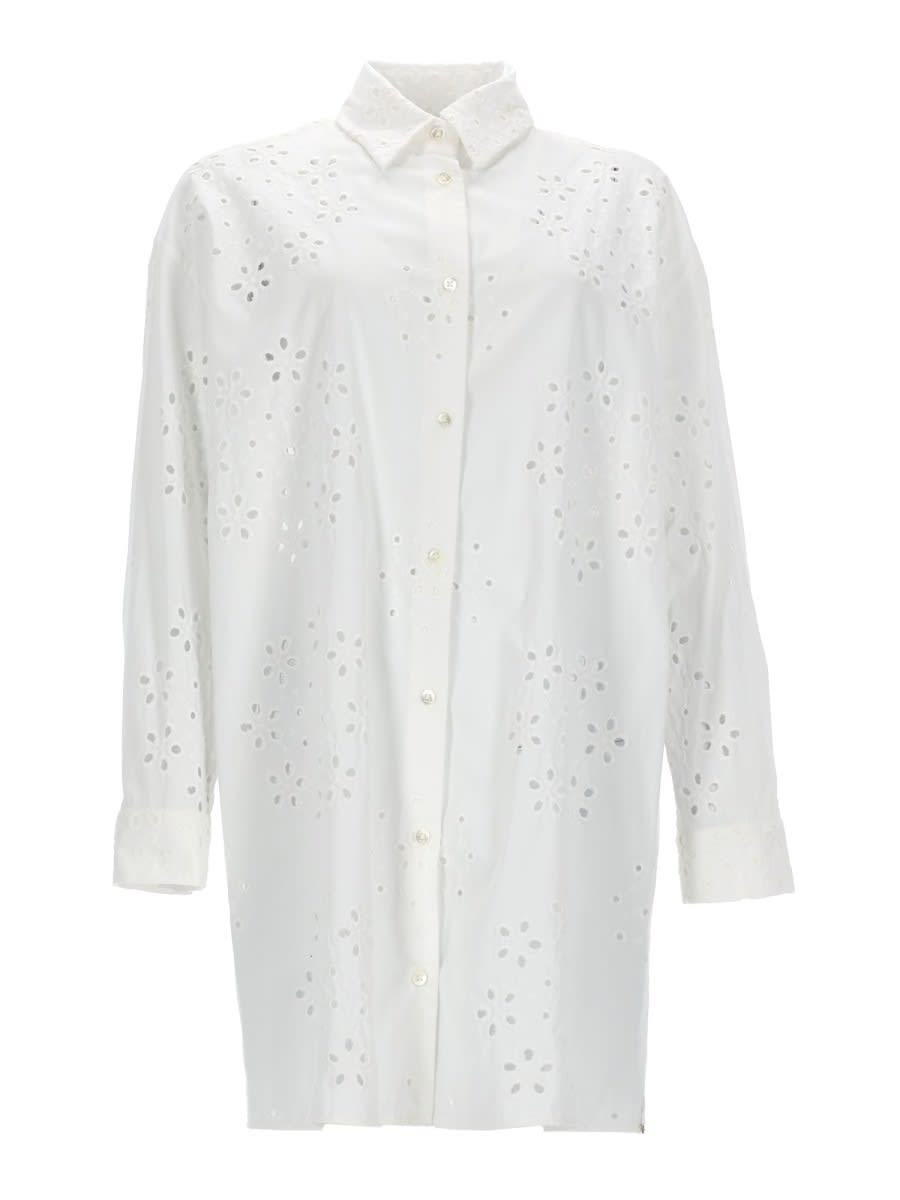 herno long shirt with perforated pattern