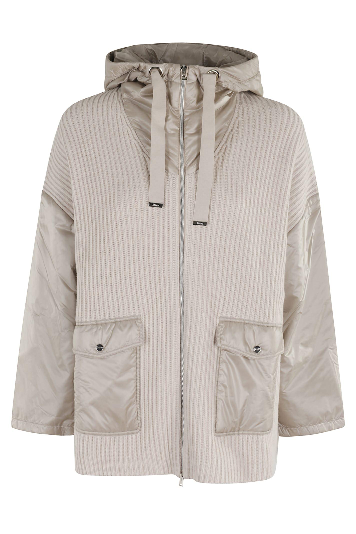 herno mantella in lana con cappuccio