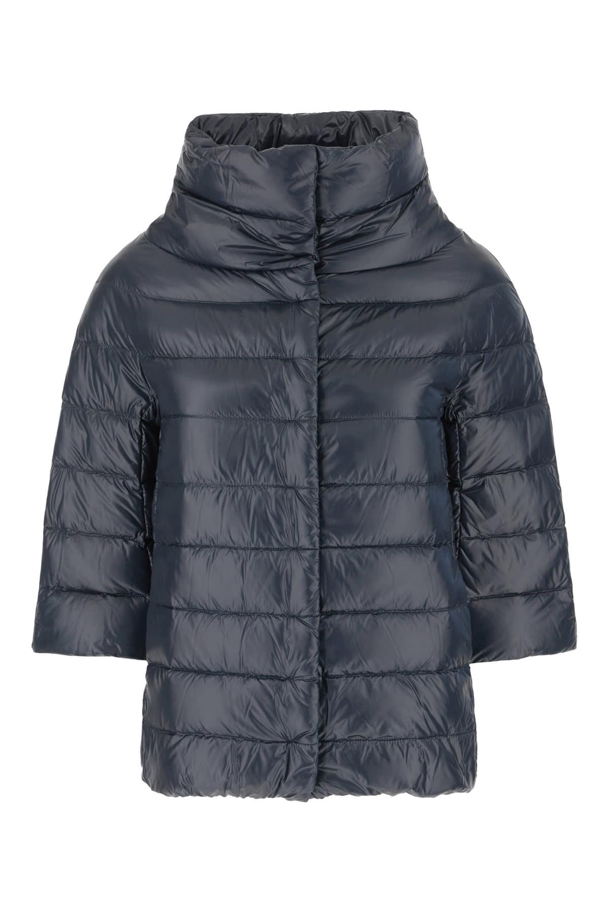 herno midnight blue nylon down jacket