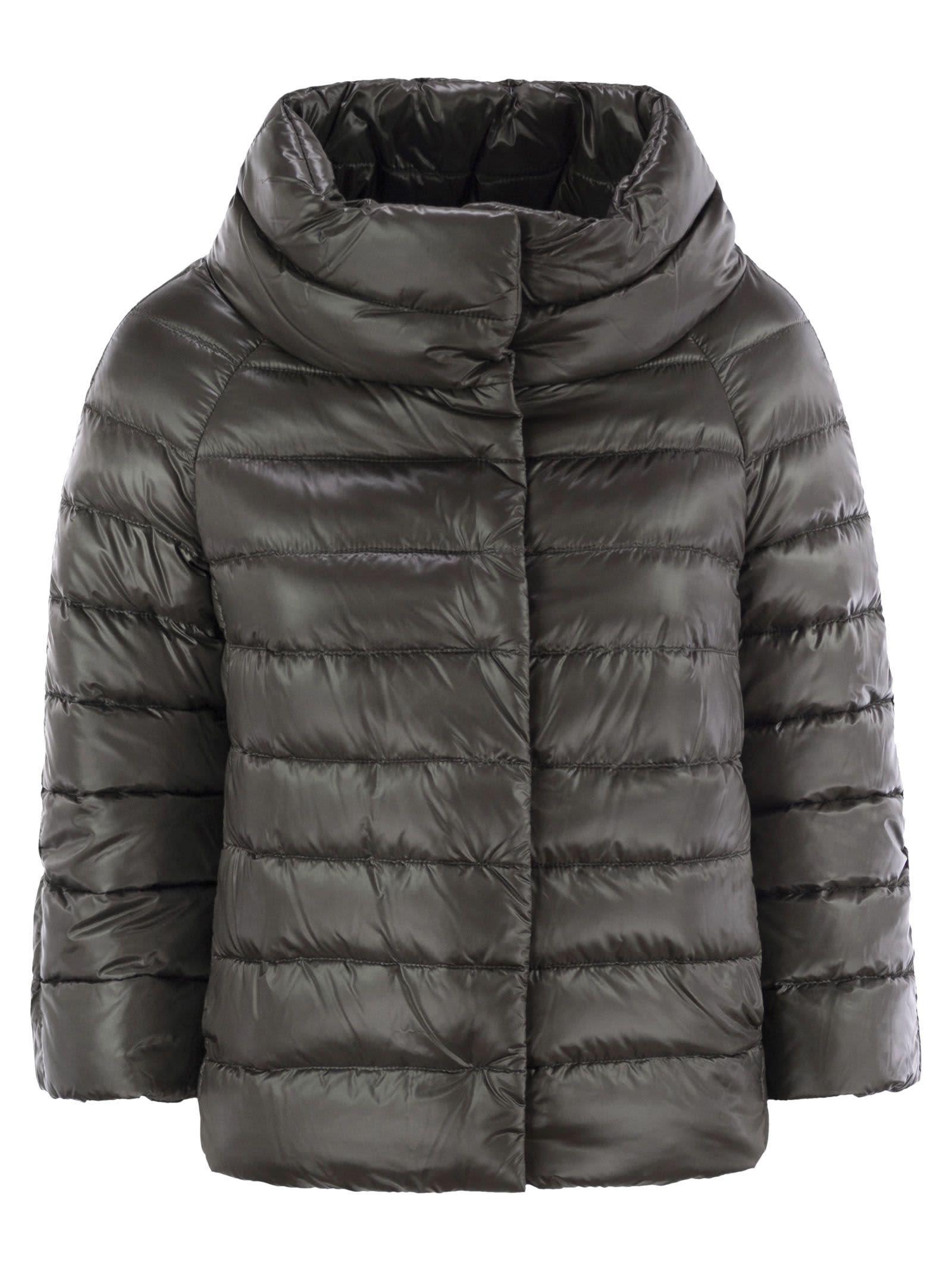 herno mini cape with jewelled sleeves