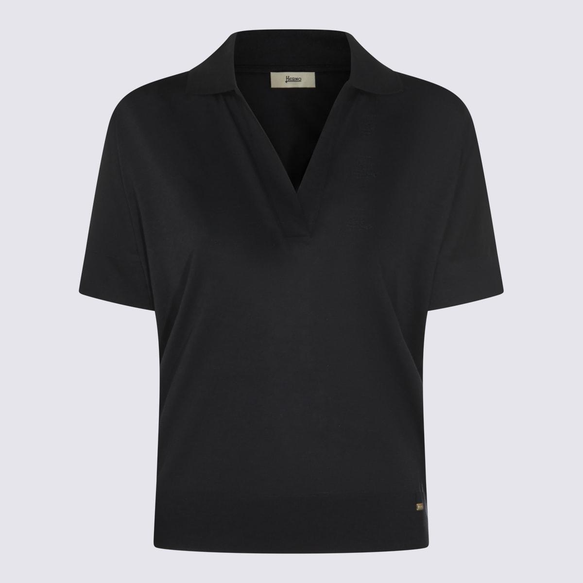 herno navy polo shirt