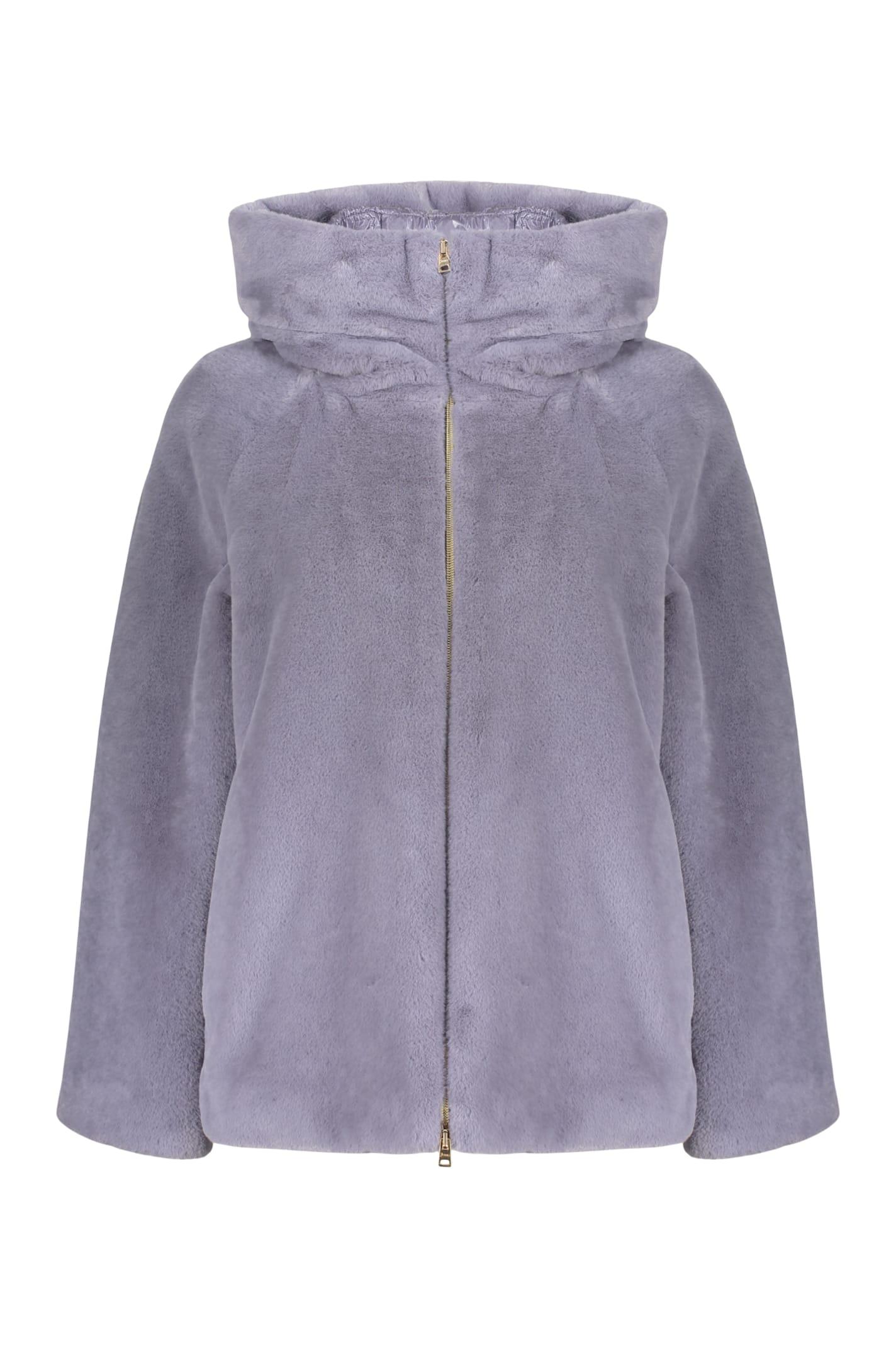 herno padded jacket in eco-fur