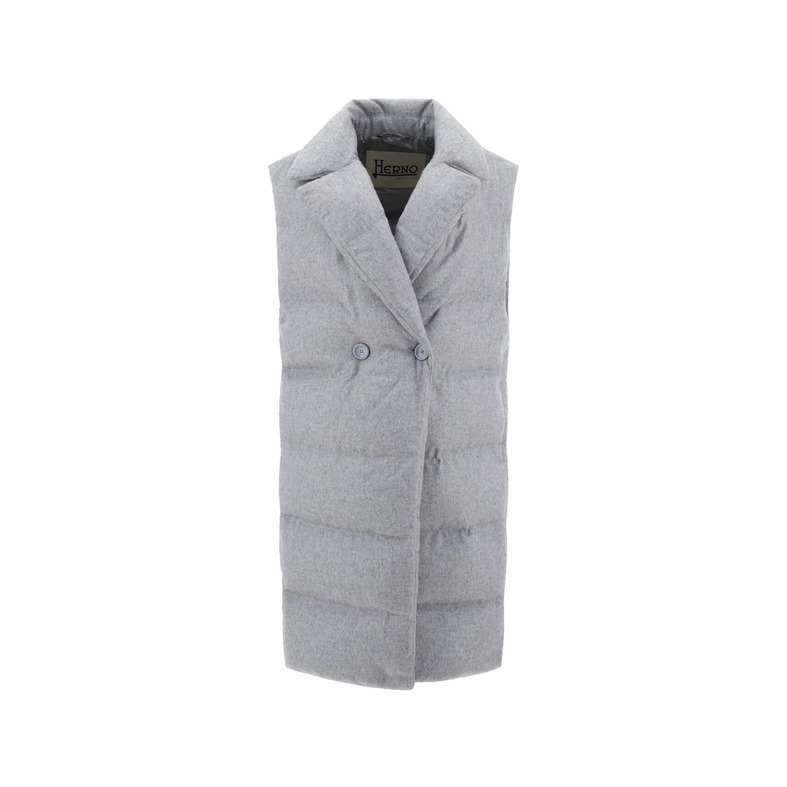 herno padded long gilet coat