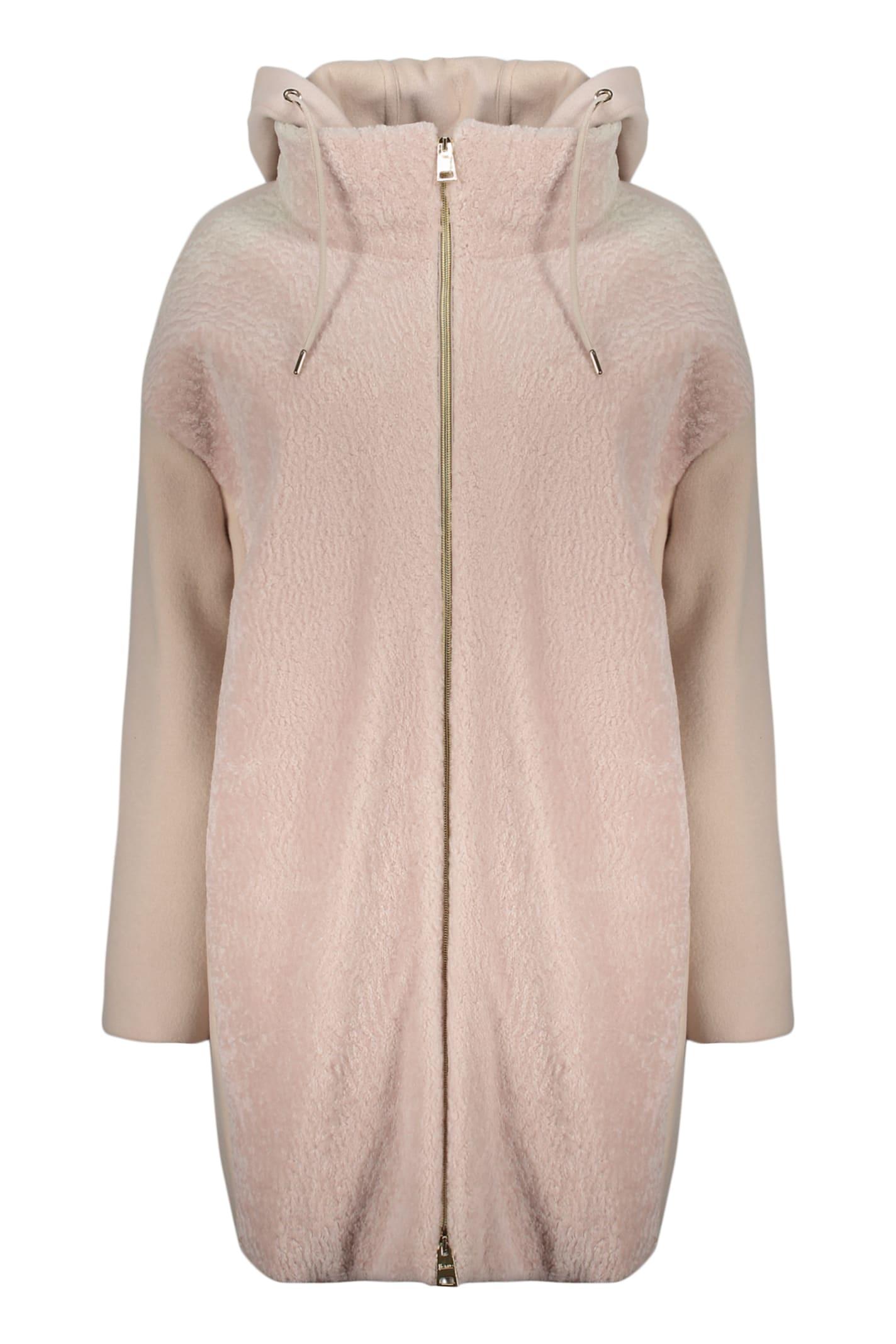 herno padded wool-blend coat