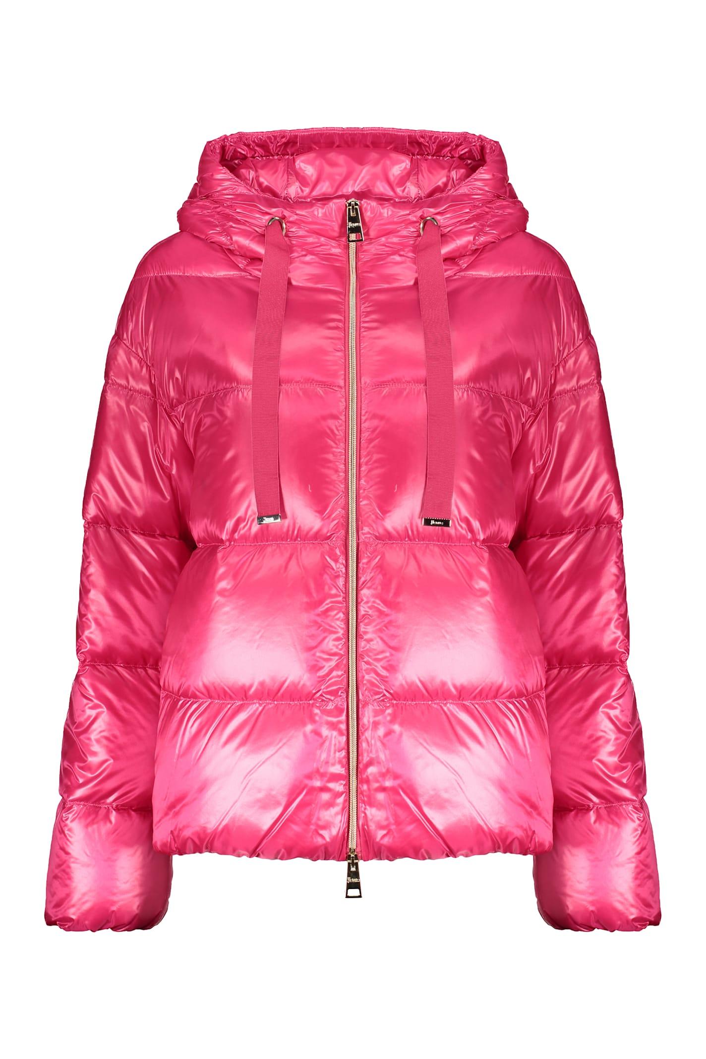 herno pink down jacket with hood