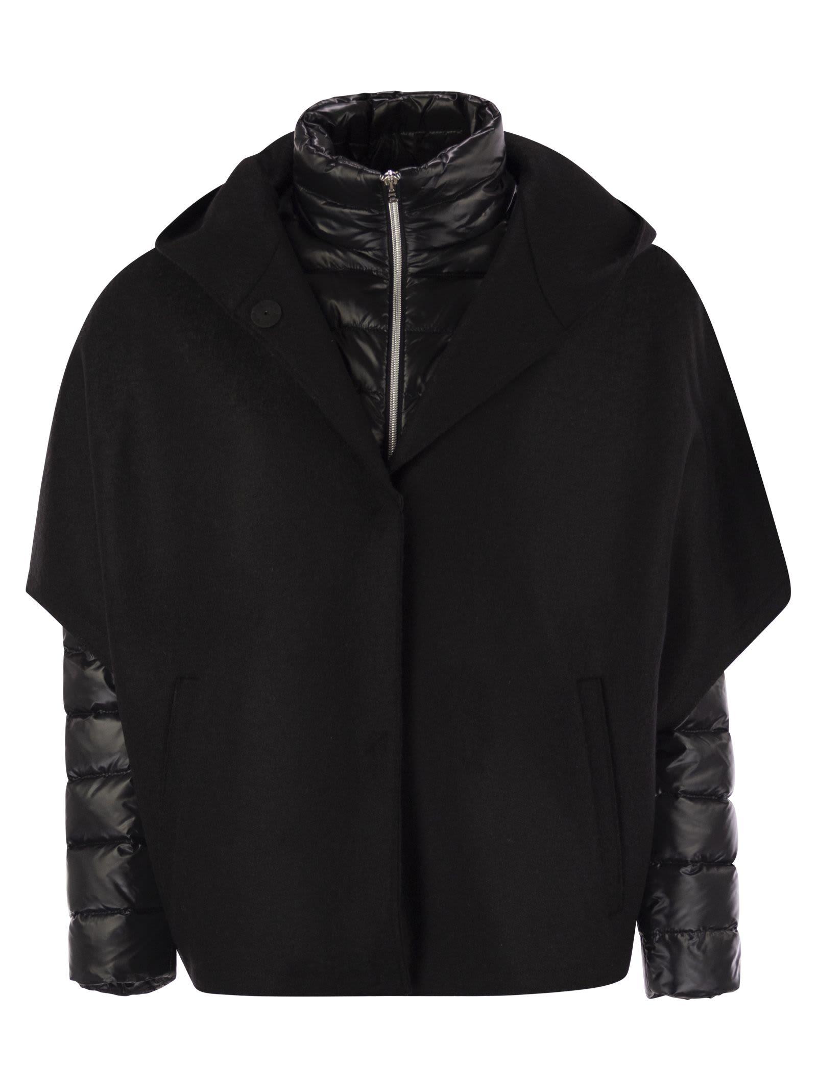 herno resort hood in ultralight wool and nylon