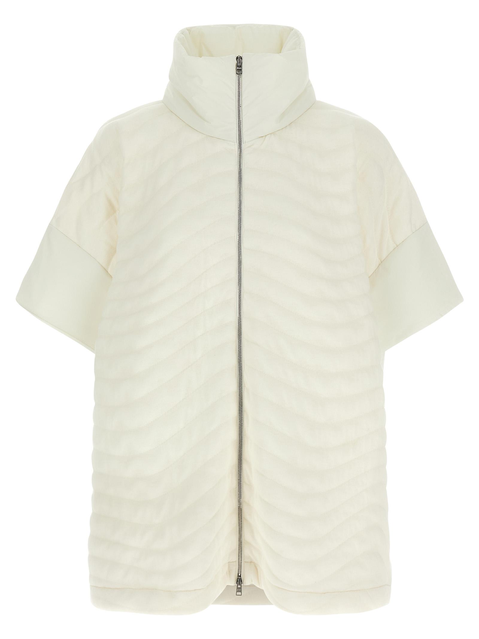 herno resort poncho white polyester capes - women
