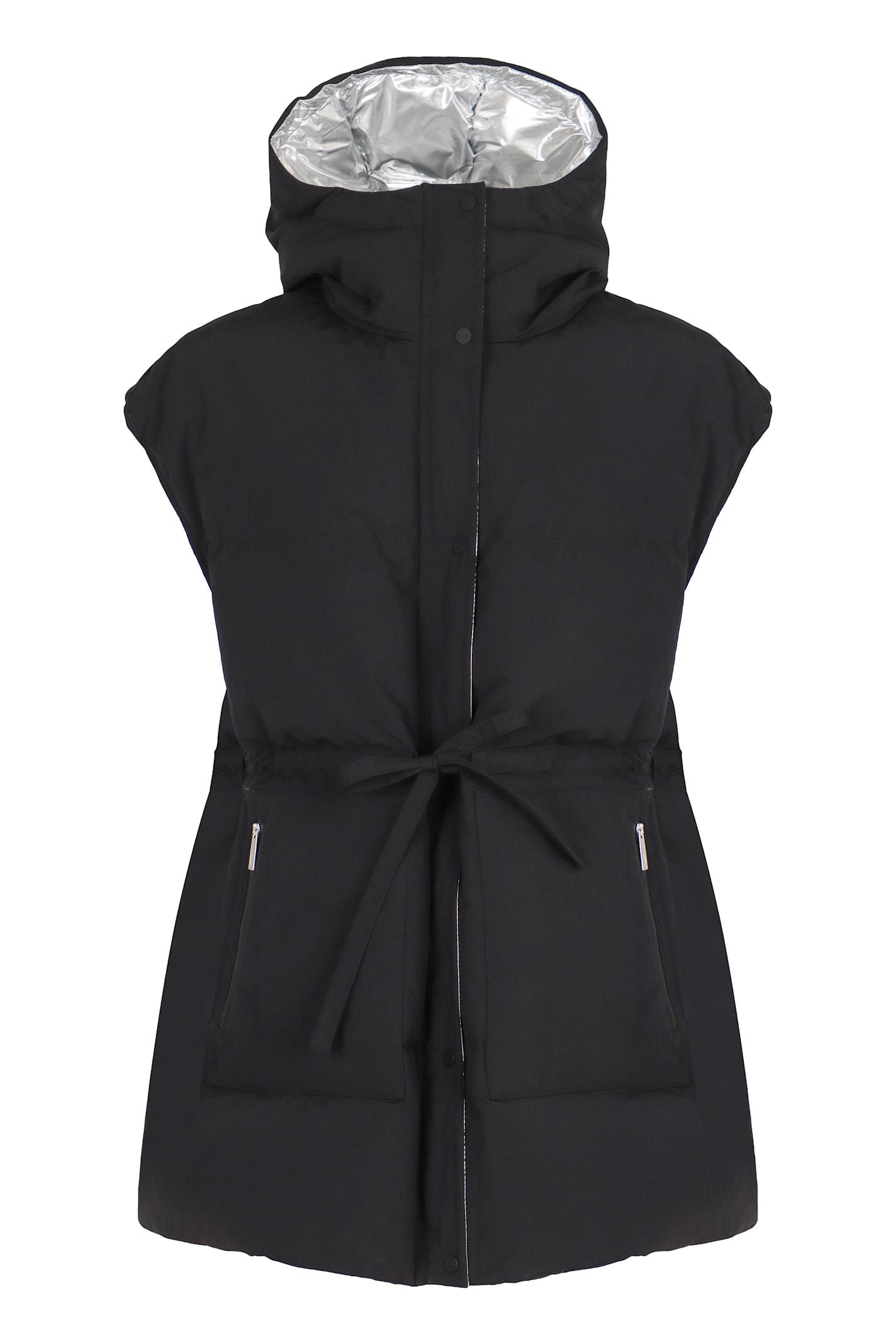 herno sleeveless down jacket with hood