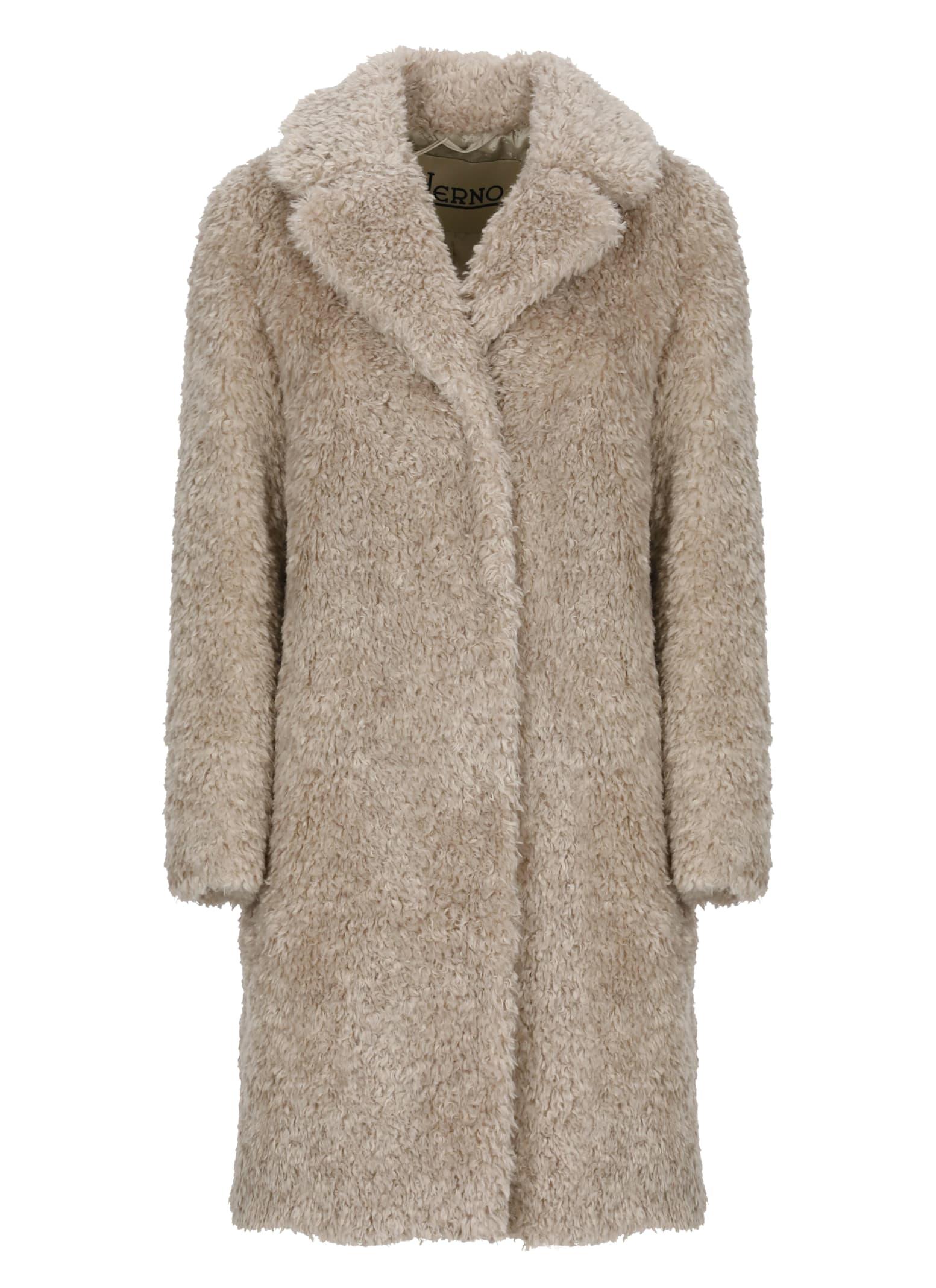 herno synth fur coat