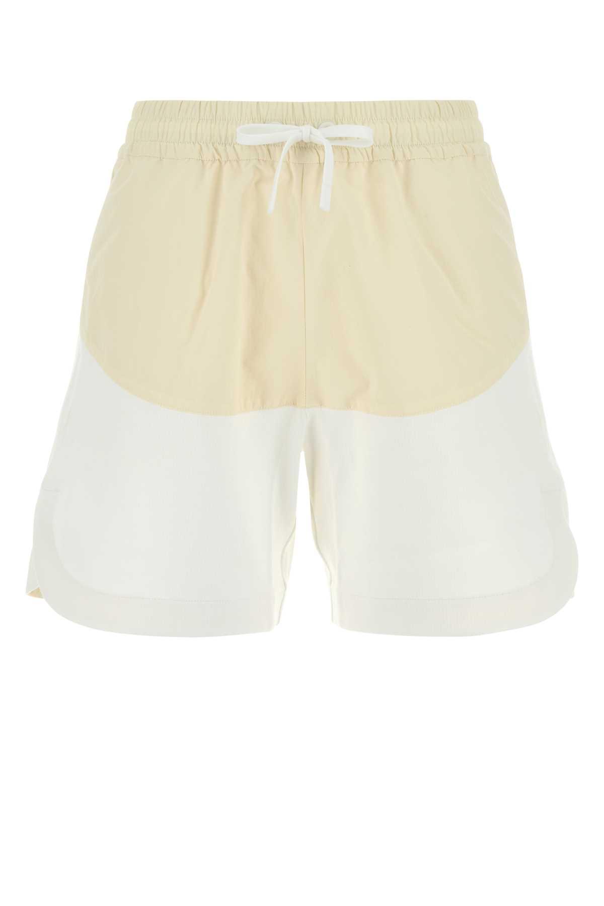 herno two-tone stretch cotton blend and nylon shorts