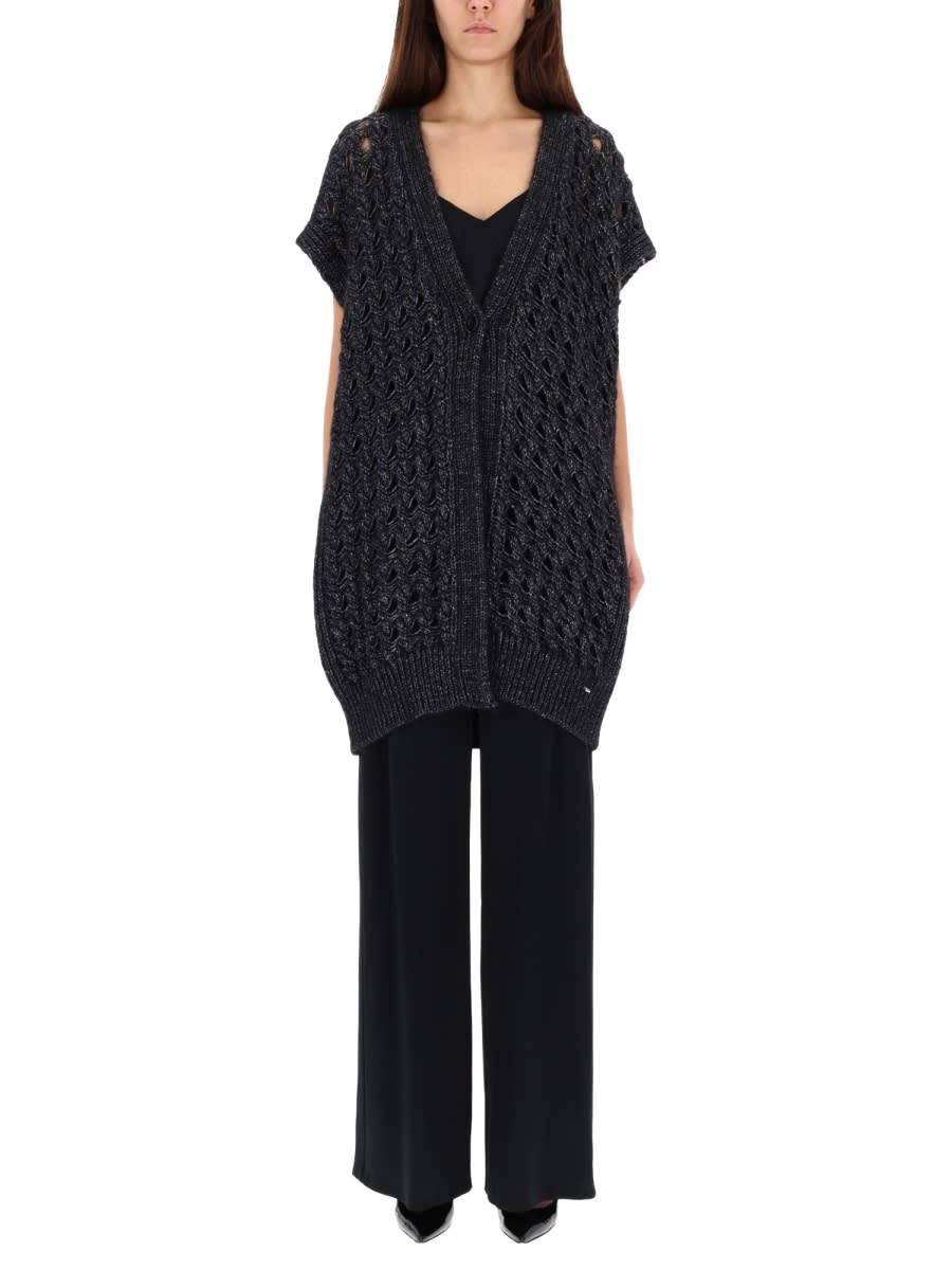 herno vest with perforated workmanship