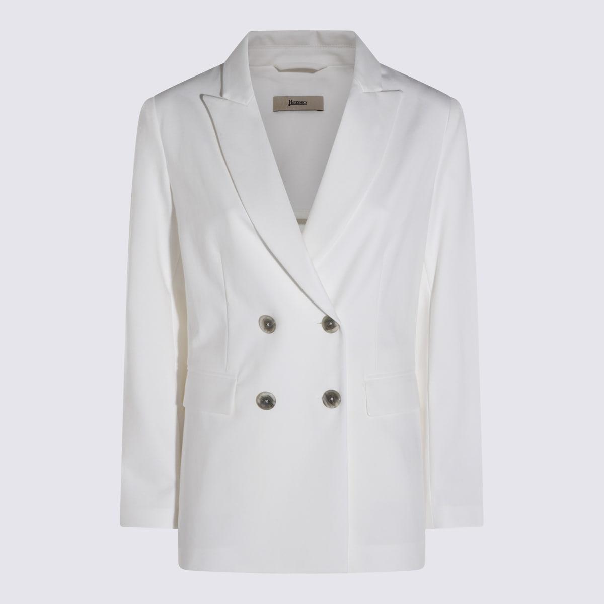 herno white cotton blazer