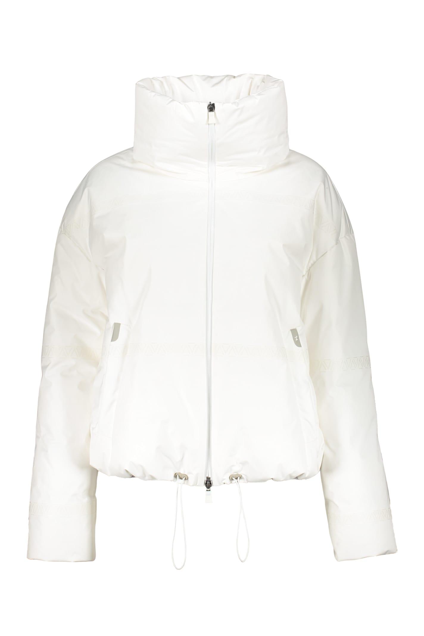 herno white elegant short down jacket with high collar