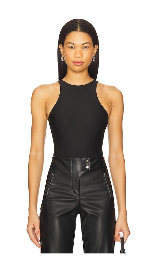 heroine sport high neck bodysuit in black.