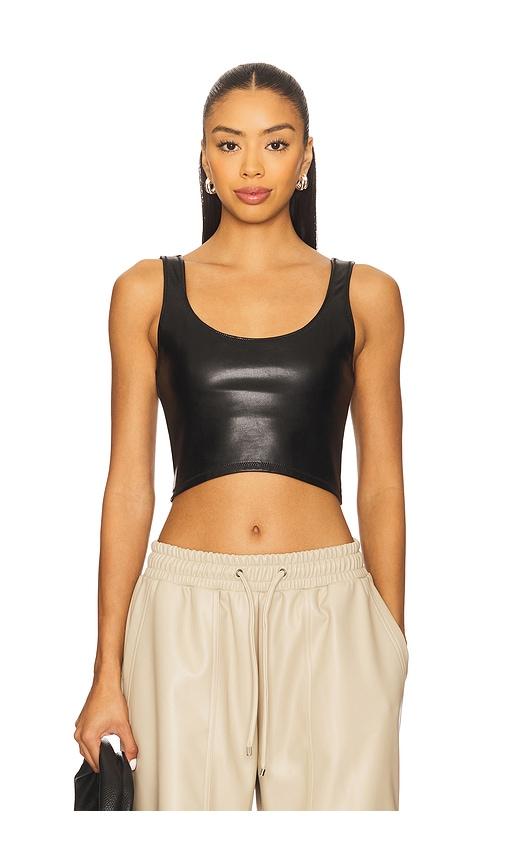 heroine sport leather tank top in black.